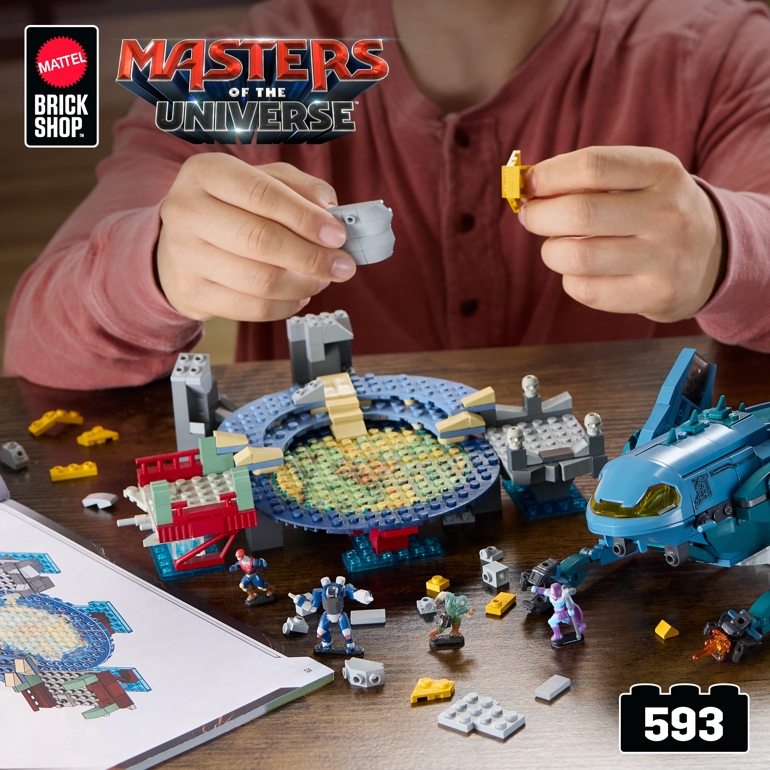 Mattel Brick Shop Masters Of The Universe Attack Of The Collector Building Toy Kit (593 Pieces), For Collectors
