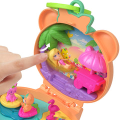 Polly Pocket Plushie Bear Compact, Doll & Keychain Playset With Pets, Fruit Themed Accessories