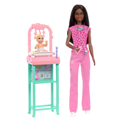 Barbie Baby Doctor Doll With Brunette Fashion Doll, 1 Baby Doll, Furniture & Accessories