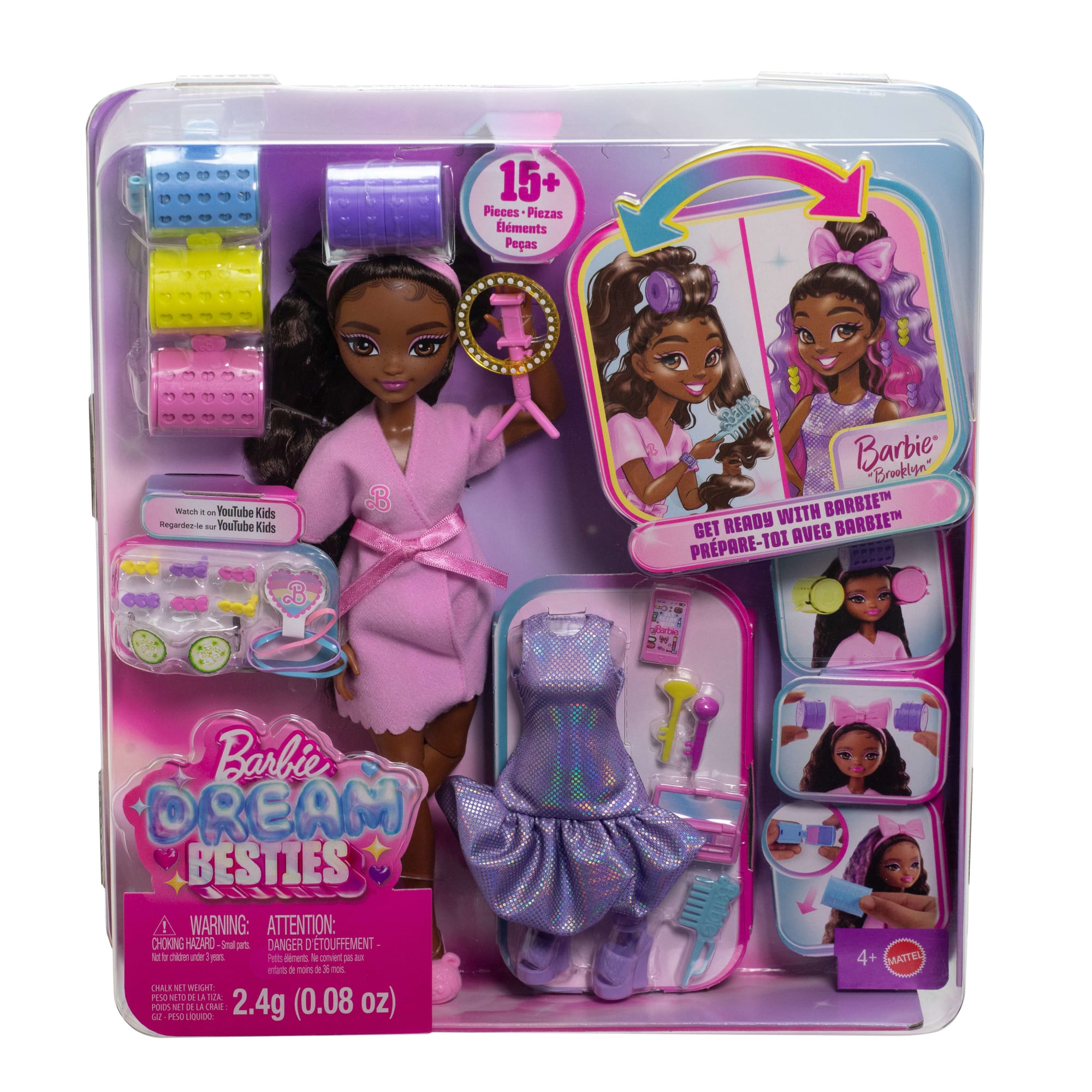 Barbie Dream Besties Boneca Brooklyn Get Ready With Me com Acessórios