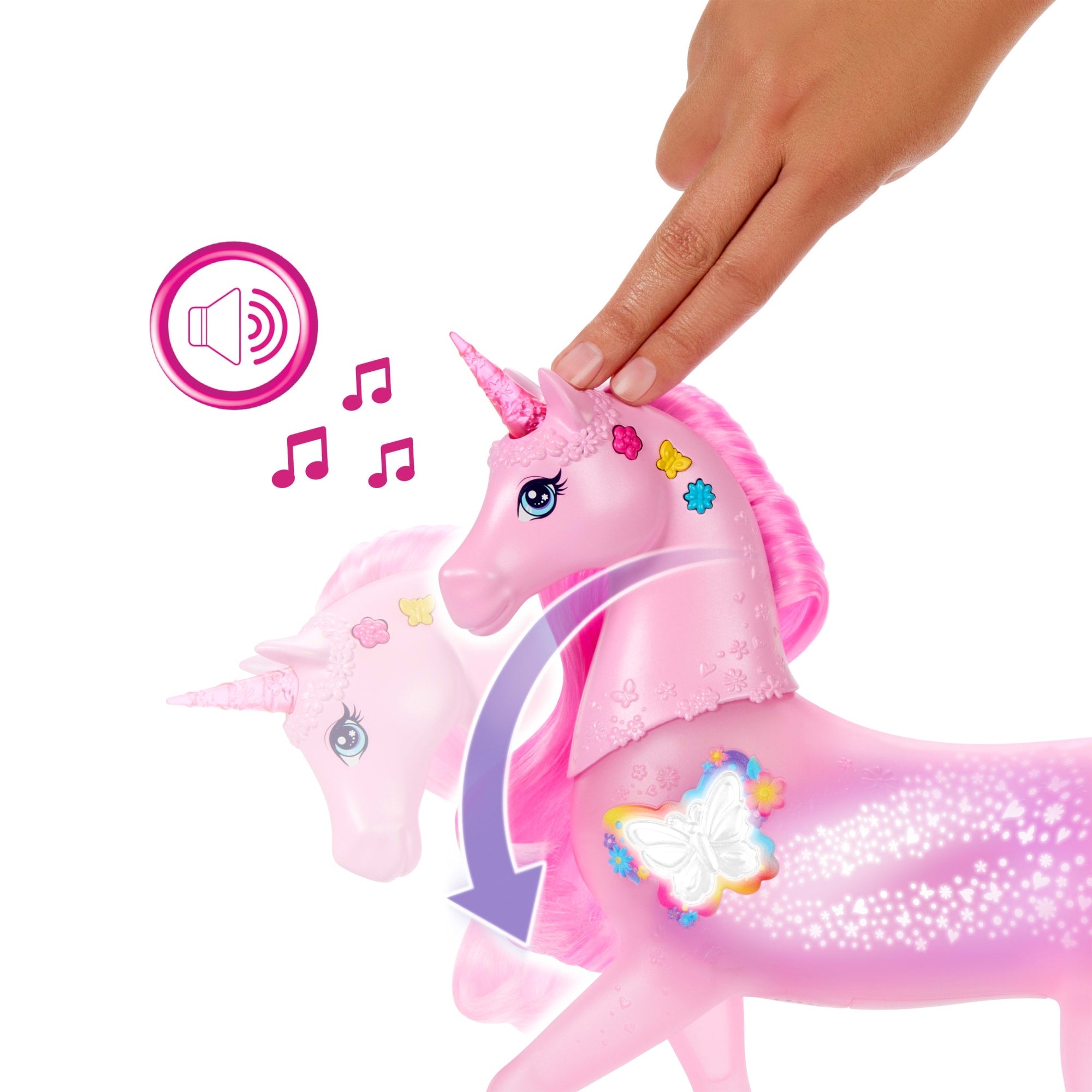 Barbie Fantasía Set de Juego Unicornio con Luz y Sonido