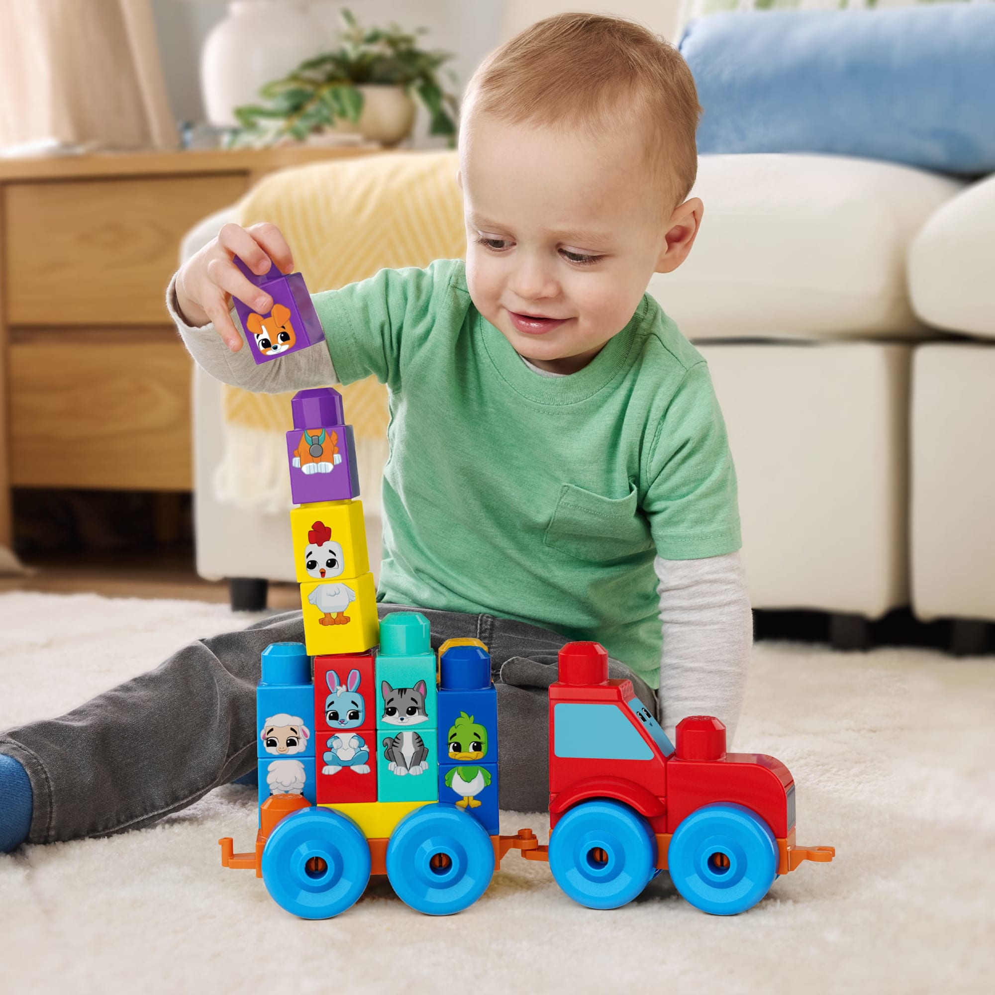 MEGA BLOKS Juguete de Construcción Tractor Animalitos Arma y Combina