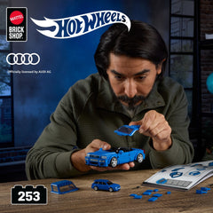 Mattel Brick Shop Hot Wheels Audi Avant RS2 Building Toy Kit (253 Pieces), For Collectors