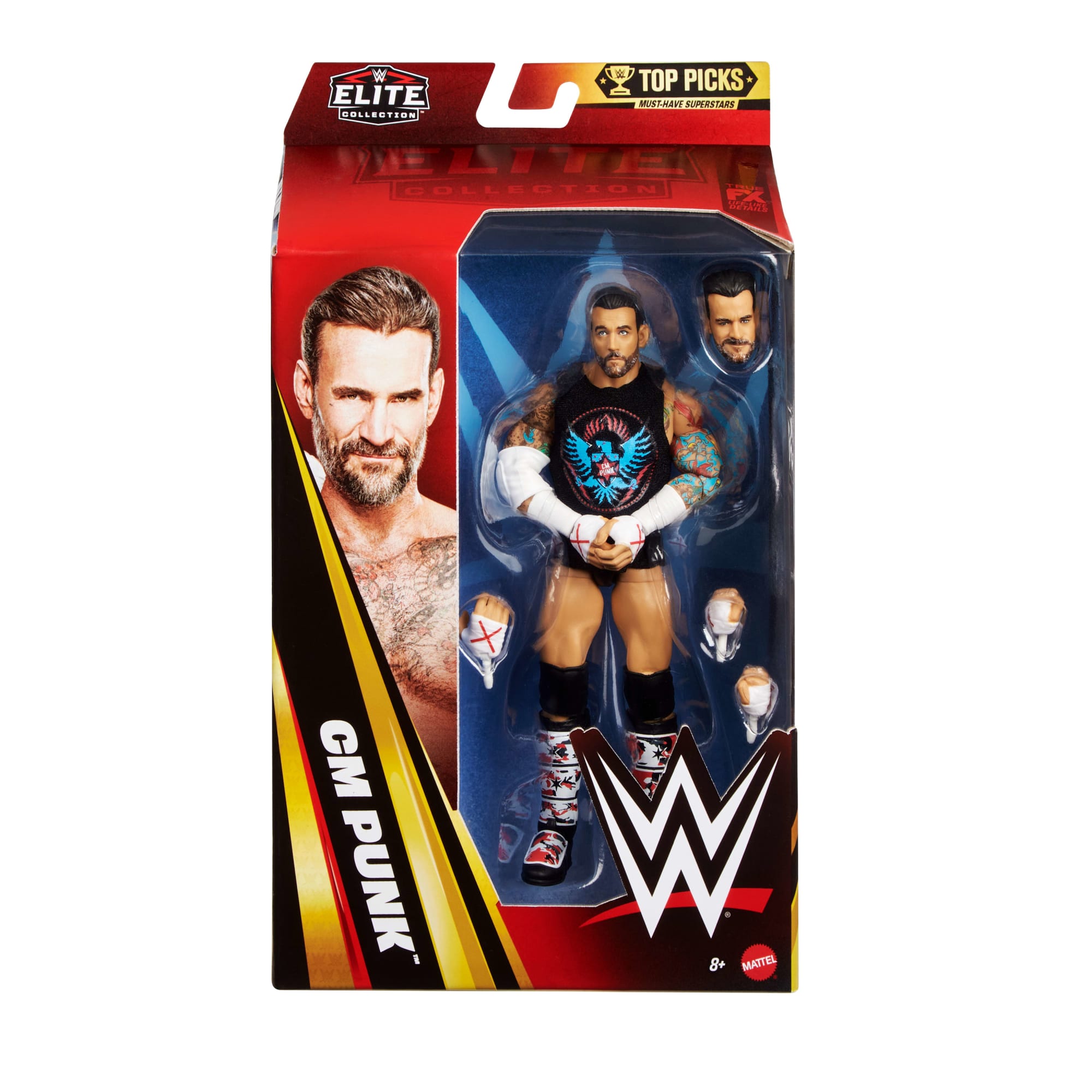 WWE Elite Collection Top Picks Cm Punk Action Figure & Accessories, 6-Inch Collectible Set