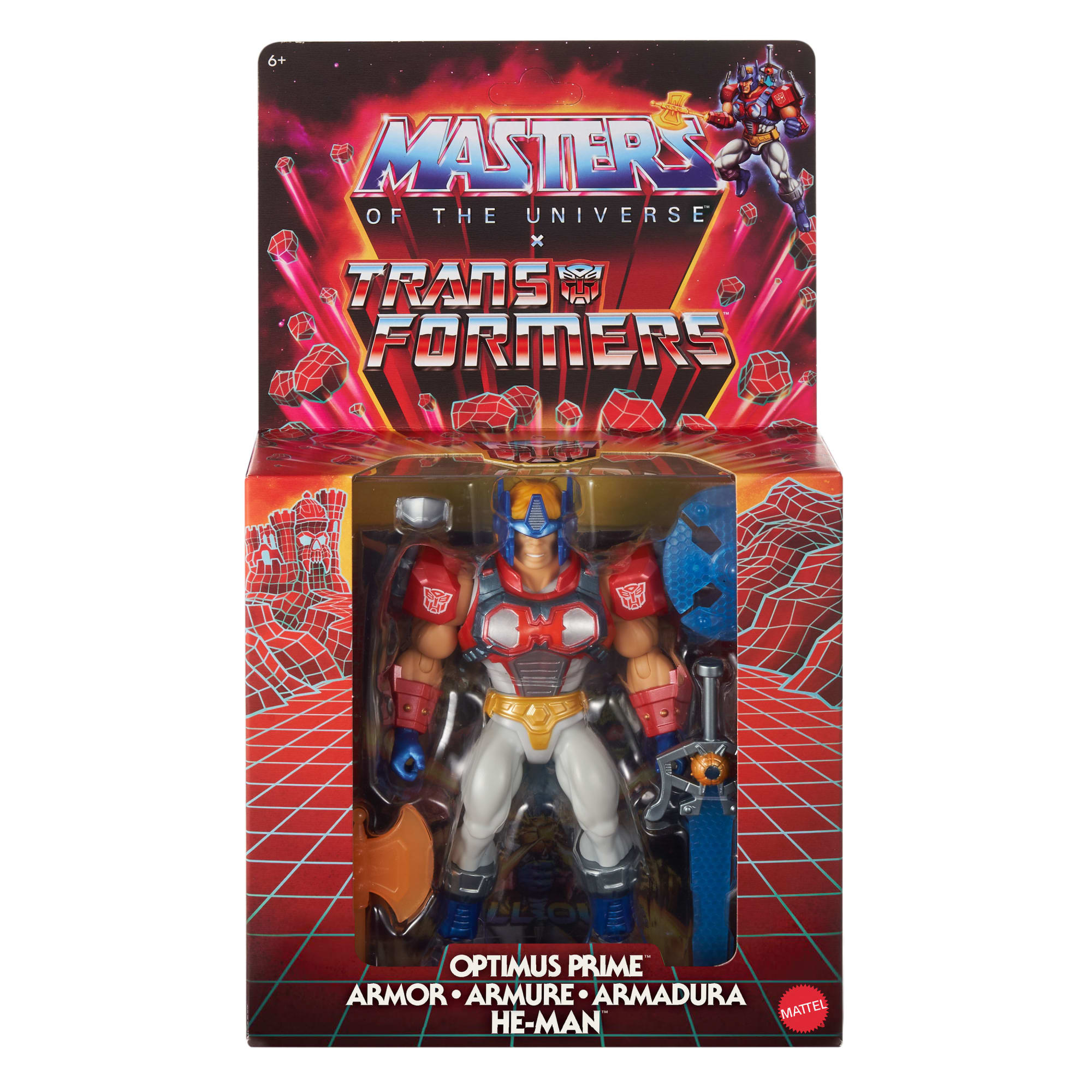 Masters Of The Universe Origins & Transformers Optimus Prime Armor He-Man Action Figure, MOTU Toy