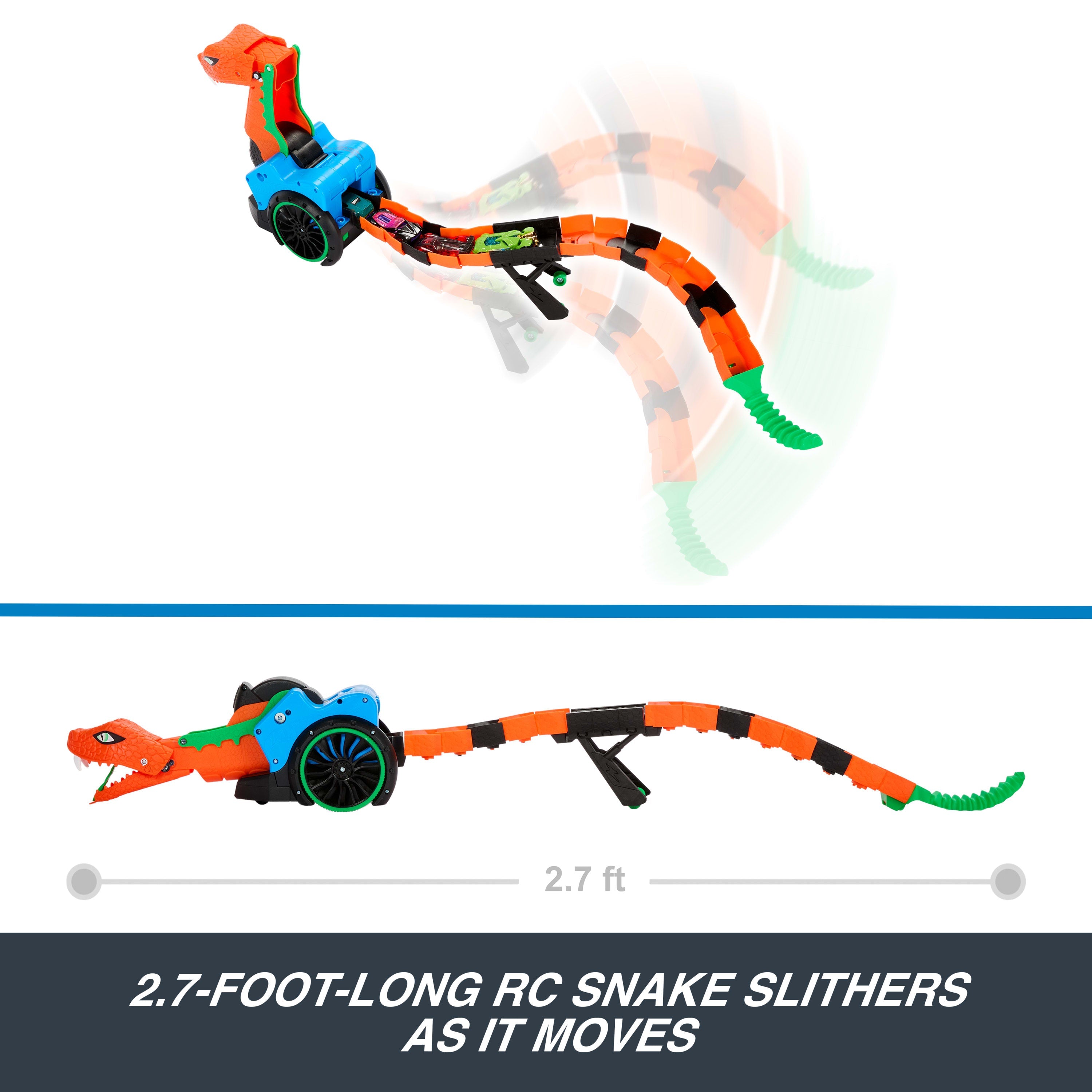 Hot Wheels Let's Race Slither ‘n Strike RC & 1 Toy Car, Battery-Powered Remote-Control Vehicle