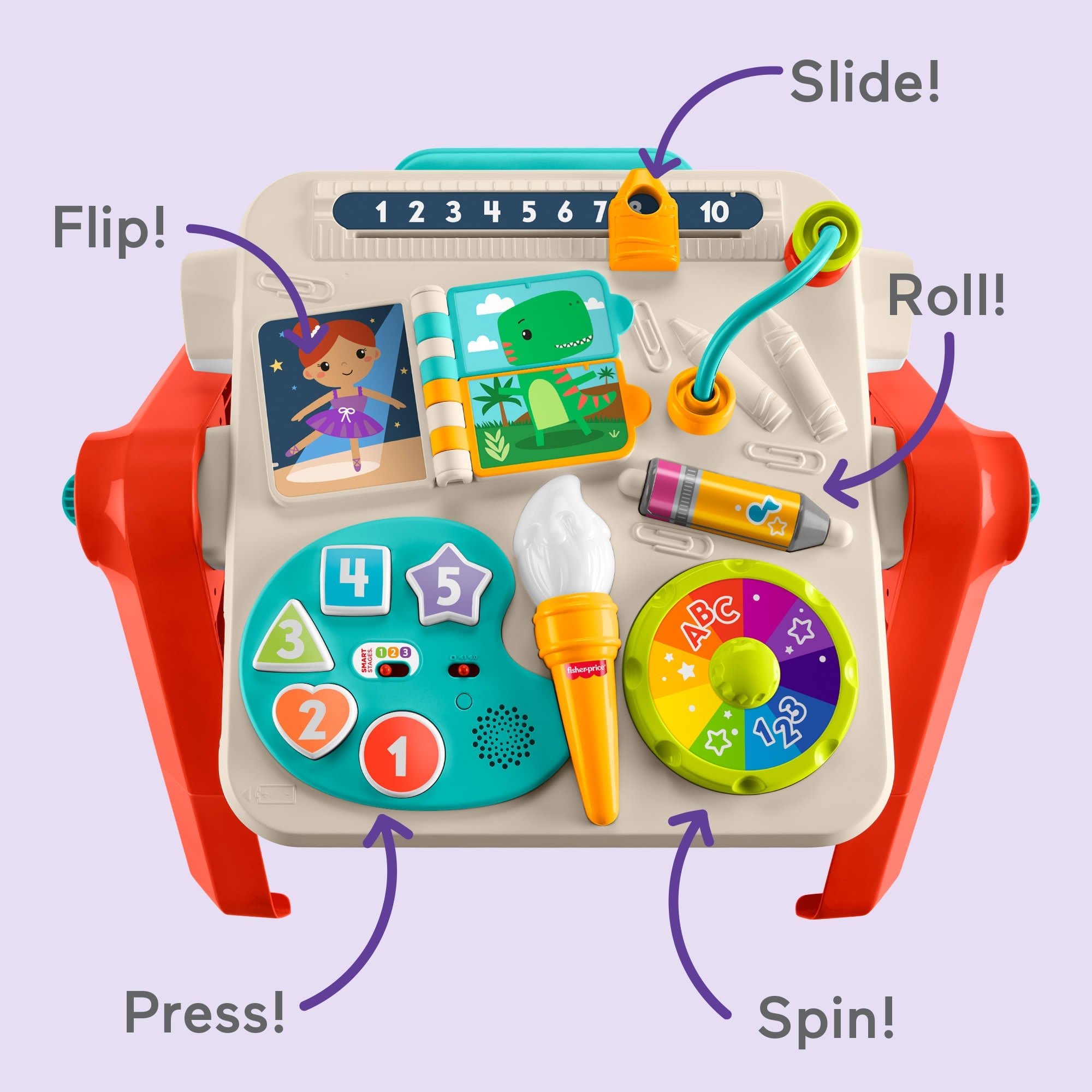 Fisher-Price Laugh & Learn 4-In-1 Activity Table & Easel, Electronic Learning Toy For Baby & Toddler