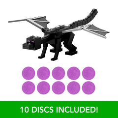 Minecraft DragonS Breath Attack Ender Dragon Action Figure With 10 Discs, 20-Inch Wingspan