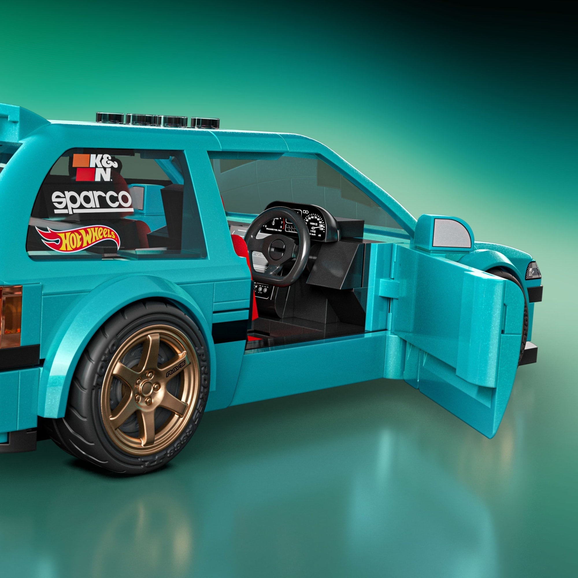 Mattel Brick Shop Hot Wheels Jogo de Construção Speed Custom '90 Honda Civic EF