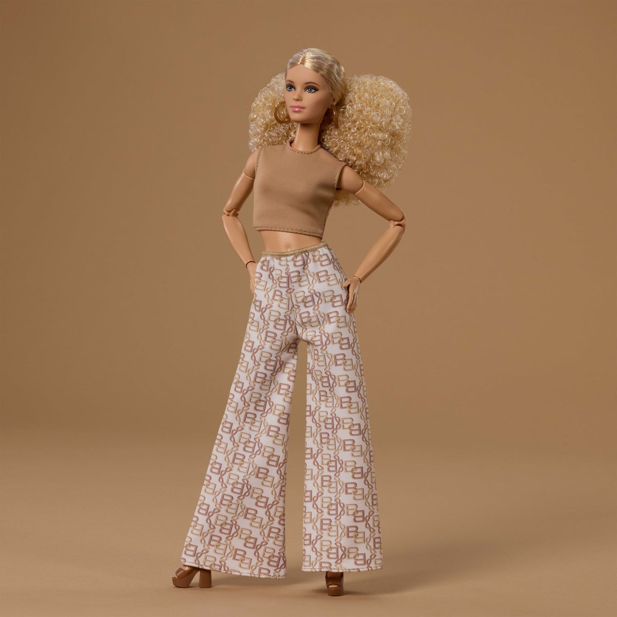 Barbie Basics Collectible Doll, Model 07 With Blonde Hair in White Pants With Golden Print
