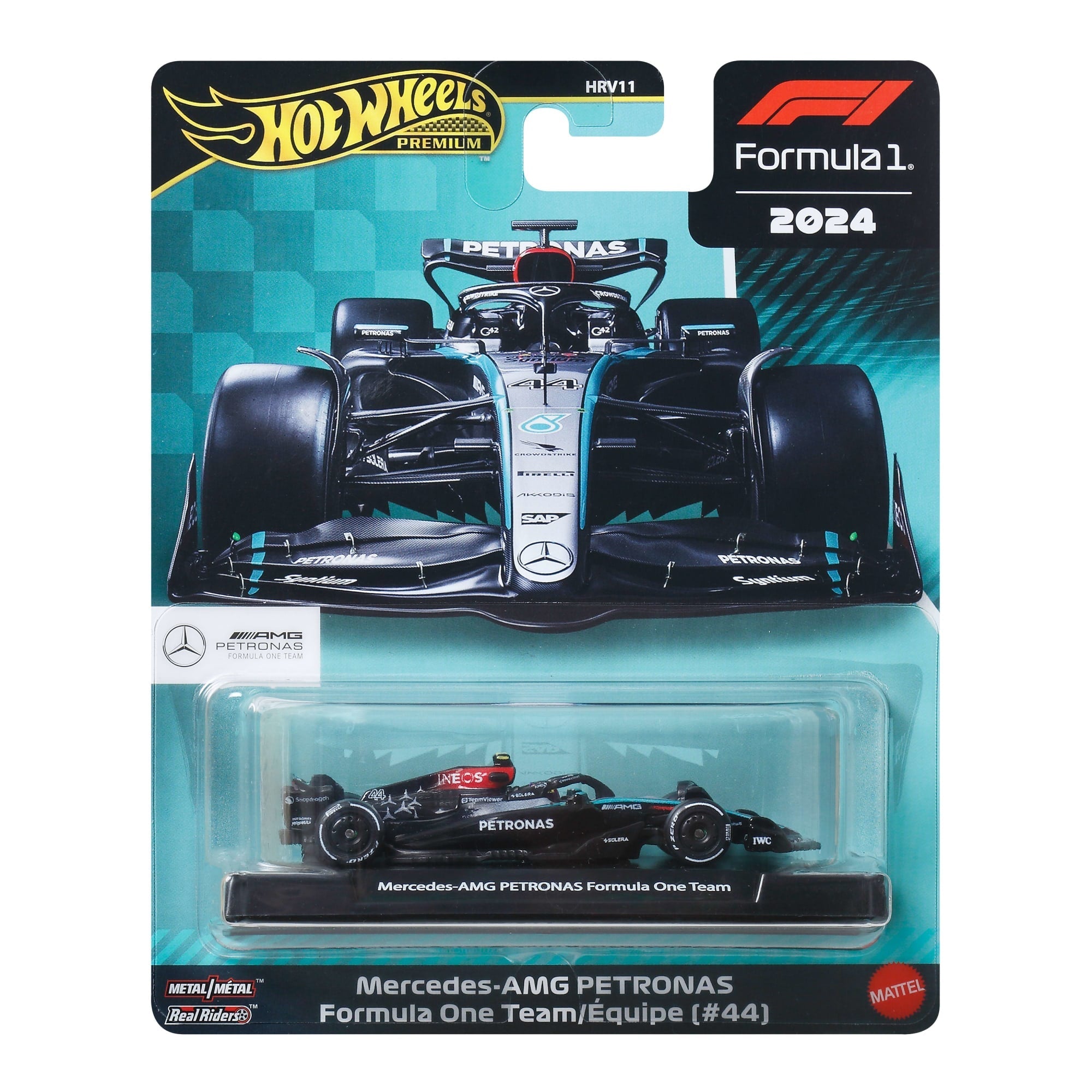 Hot Wheels Collector Vehículo de Juguete Hot Wheels Premium F1 Mercedes W15 #44 1:64 Coleccionistas