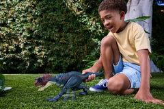 Jurassic World Charge N Chomp Carnotaurus Running Roaring Dinosaur Action Figure, Digital Play
