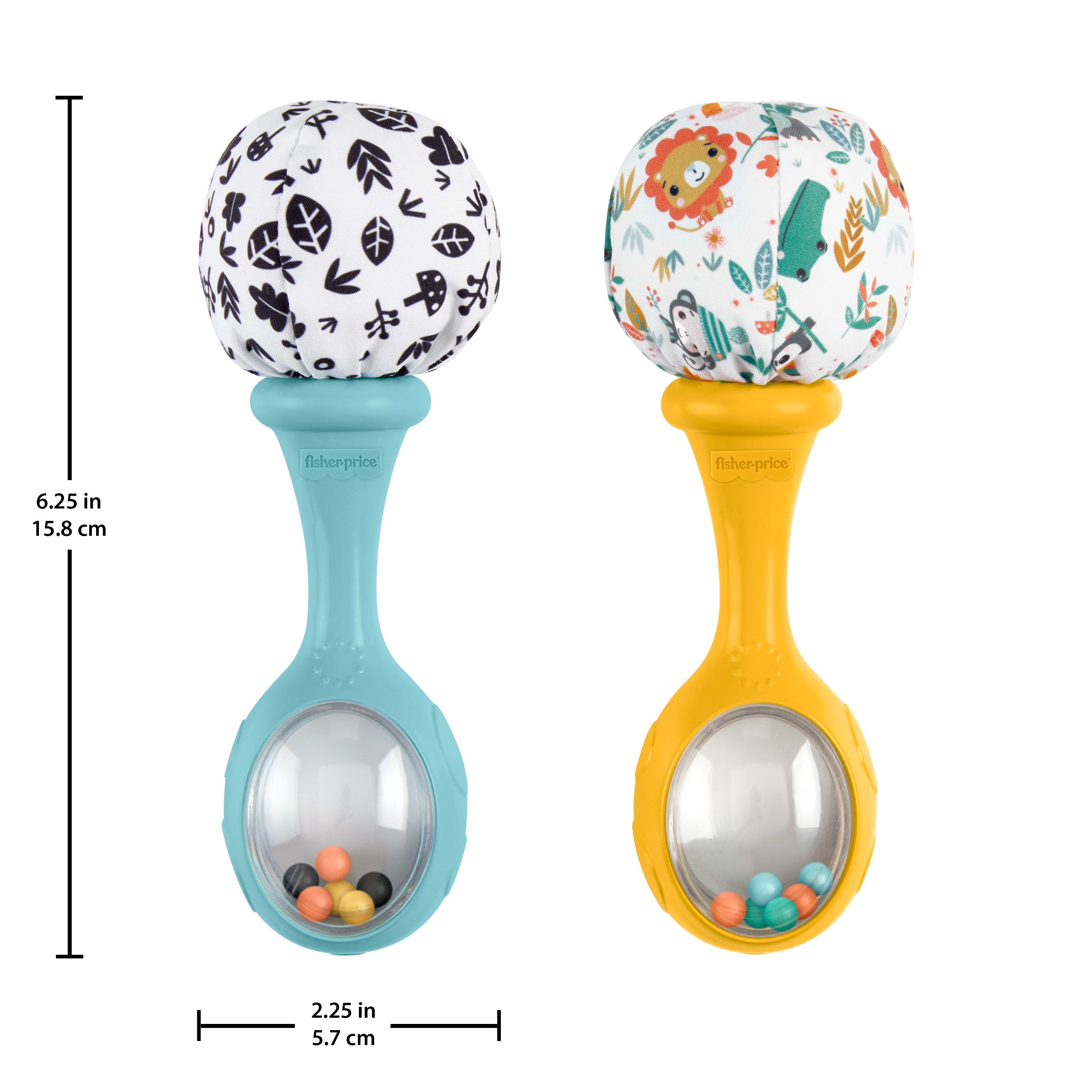 Fisher-Price Baby Rattle ‘n Rock Maracas Toys, Set Of 2 For Infants 3+ Months, High Contrast