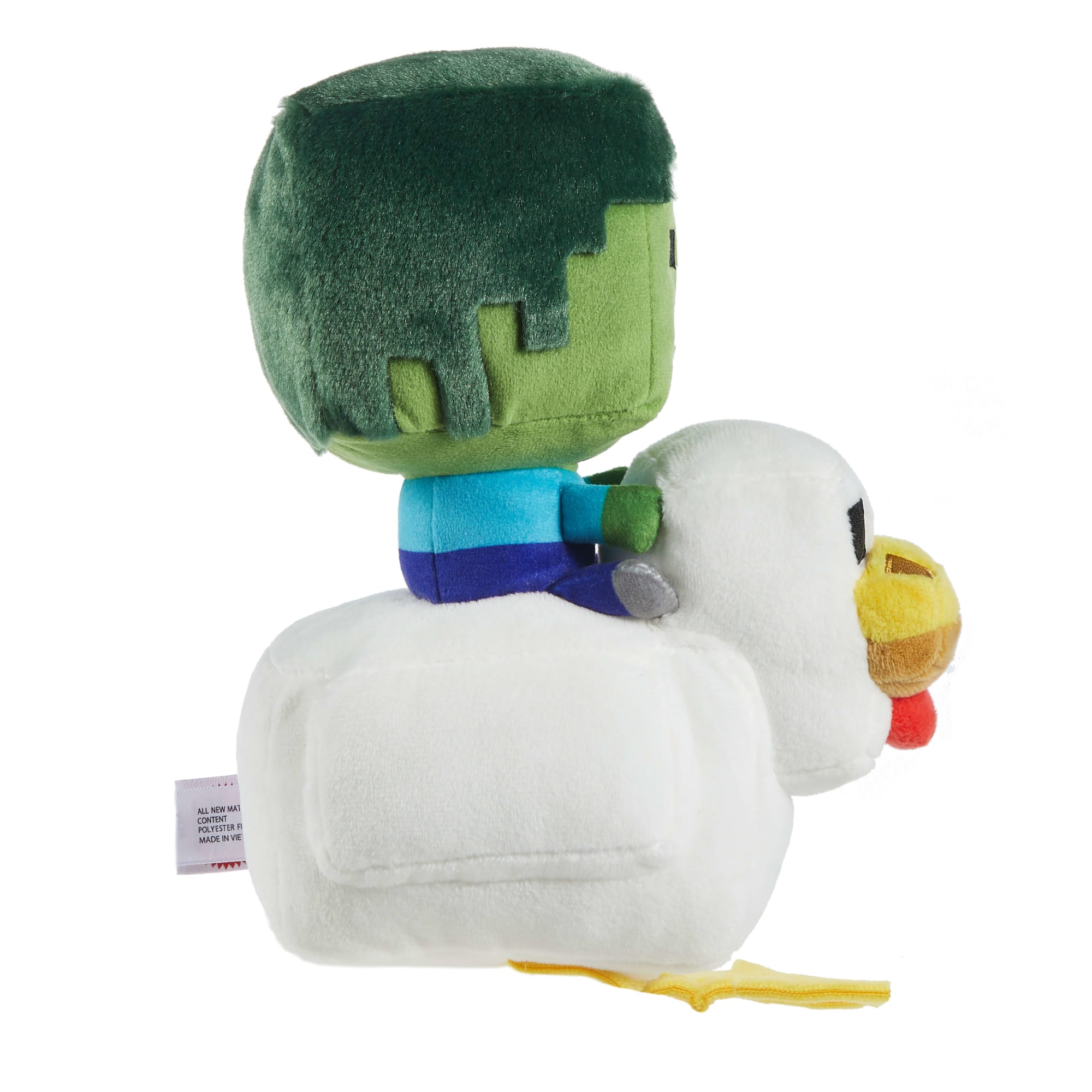 Minecraft Plush Zombie Chicken Jockey Toy, 8-inch Soft Doll inspired By The Video Game Character