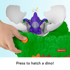 Fisher-Price Little People Dinosaur Hatch & Slide Playset Toddler Toy With 2 Figures