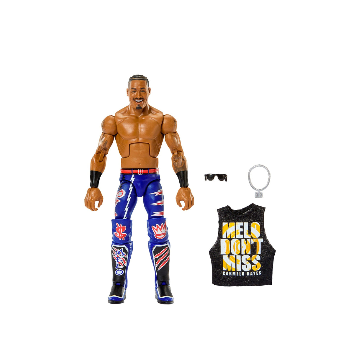 WWE Elite Carmelo Hayes Action Figure Series #121, 6-Inch Collectible With Accessories