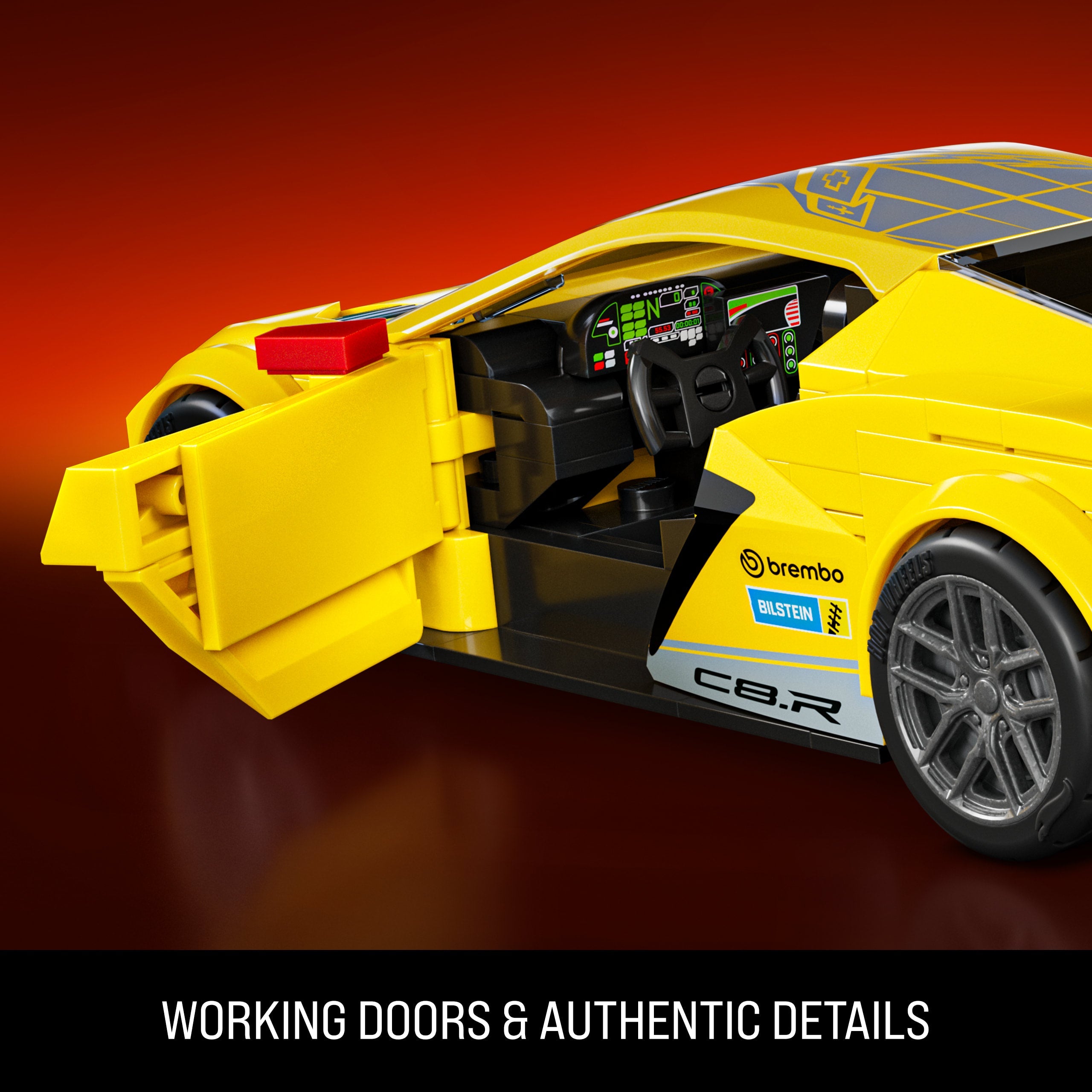 Mattel Brick Shop Hot Wheels ’20 Corvette C8.R Building Toy Kit (261 Pieces), For Collectors
