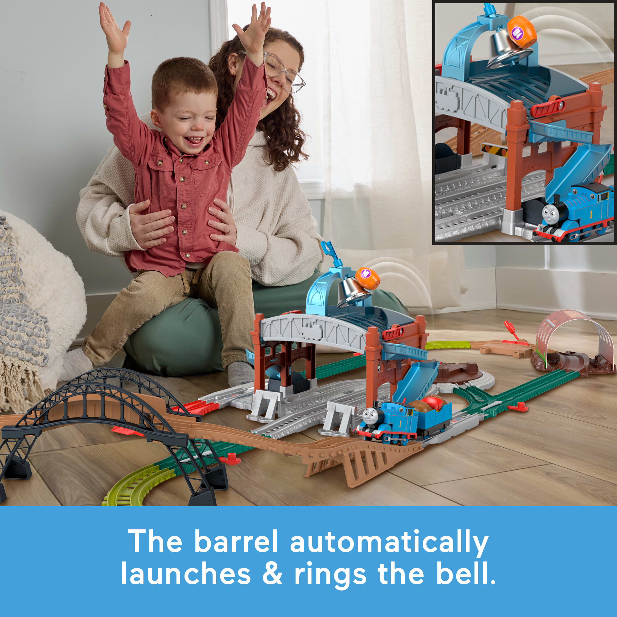 Thomas & Friends Load & Launch Barrel Delivery Set By Fisher-Price & Classic Motorized Toy Train