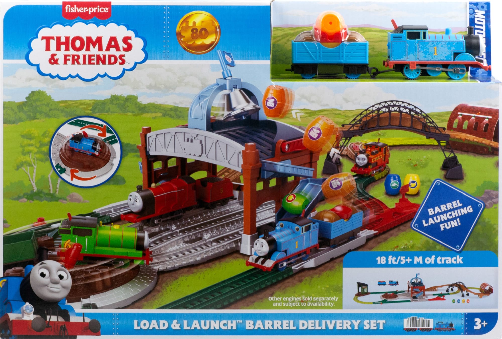 Thomas e Seus Amigos Pista de Brinquedo Motorizada Entregue os Barris!