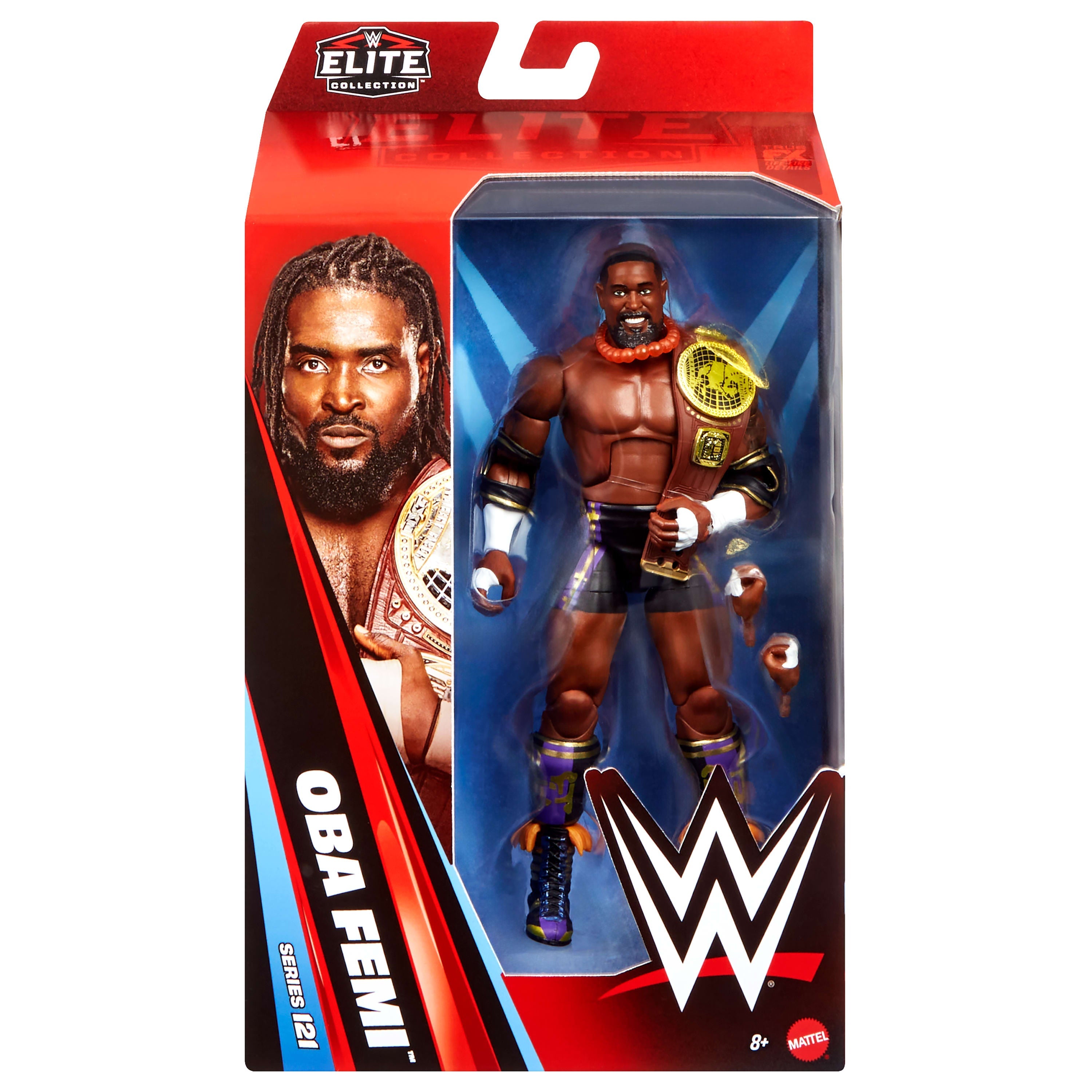 WWE Elite Oba Femi Action Figure, Series #121Set, 6-inch Collectible With Accessories
