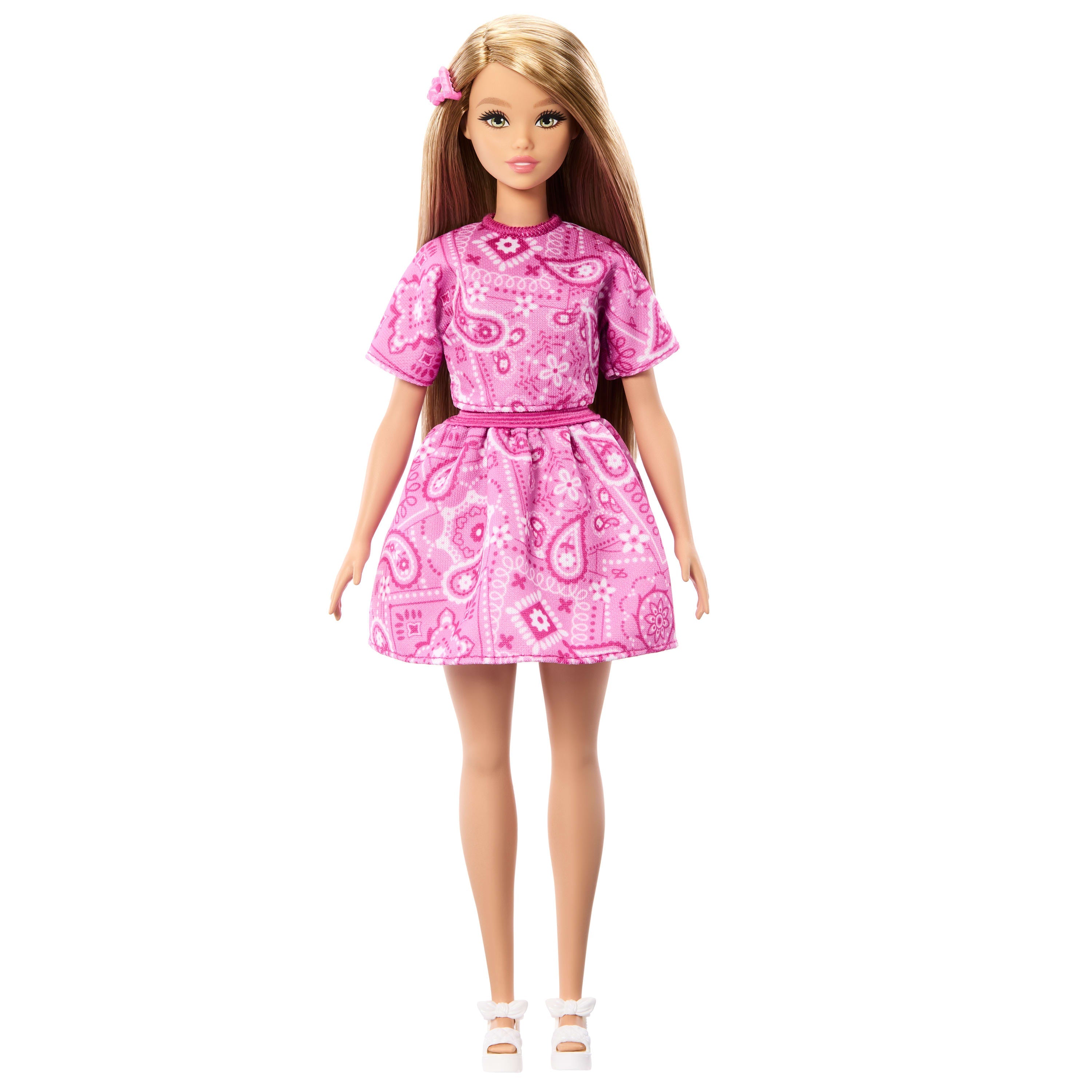 Barbie Fashionistas Style Doll #249 in Pink Paisley Skirt, Pink Paisley Top, Blonde Hair