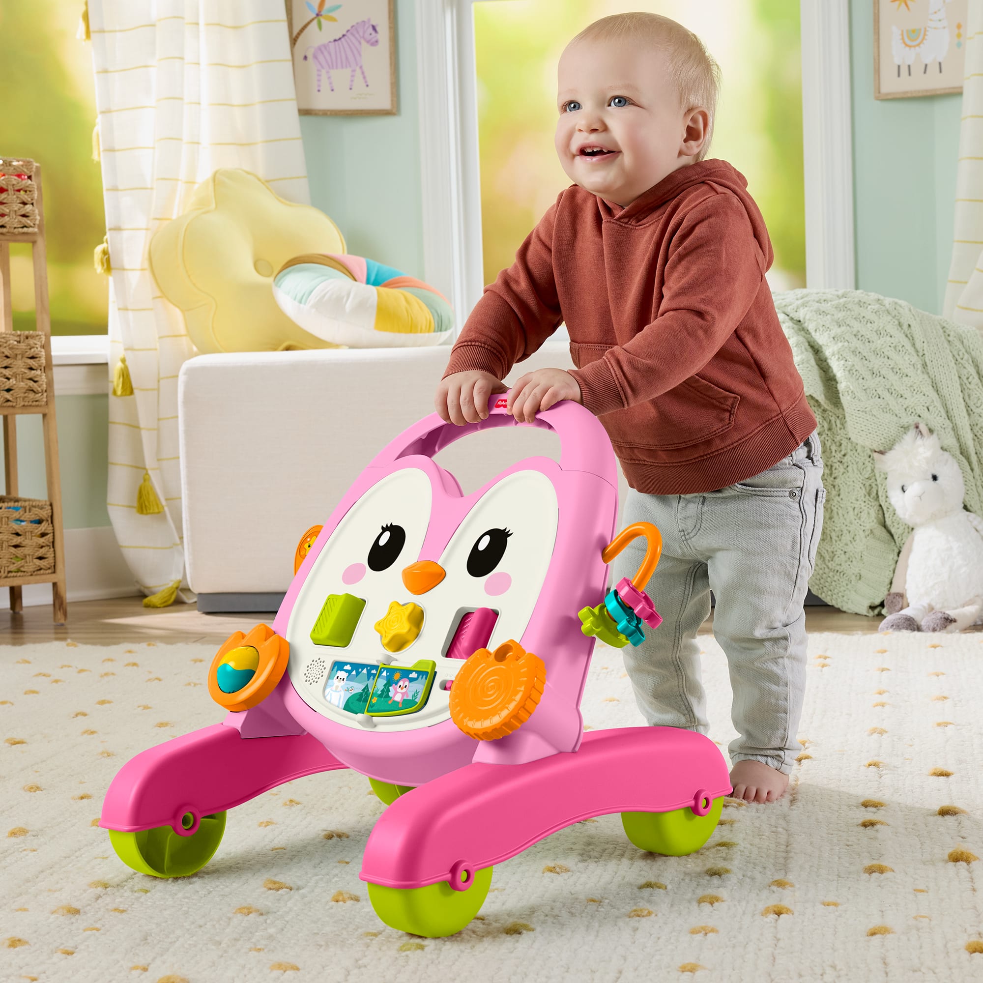 Fisher-Price Brinquedo para Bebês Andador Pinguim Atividades Rosa
