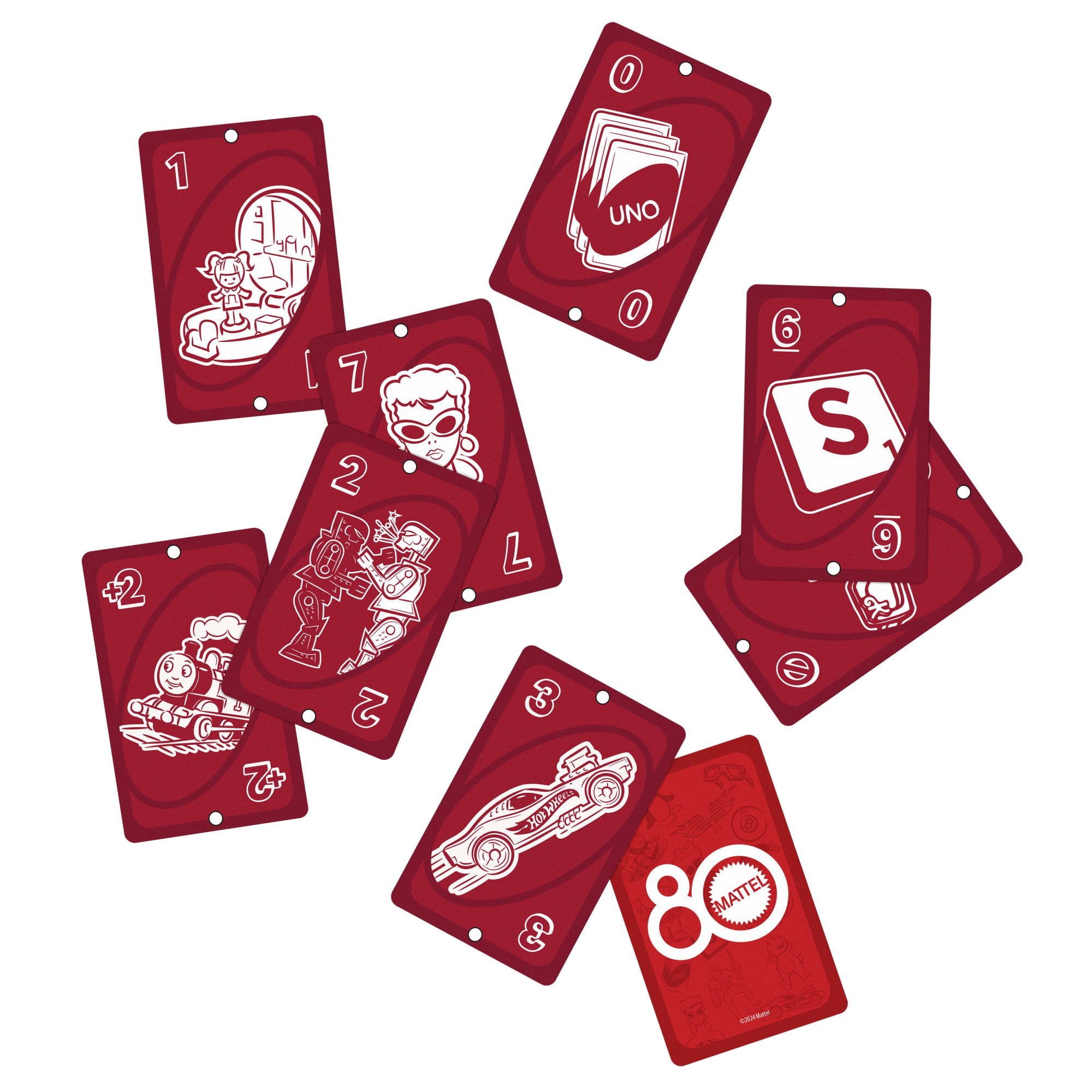 Uno® Jeu de Cartes Rouge Rubis 80Ans Mattel