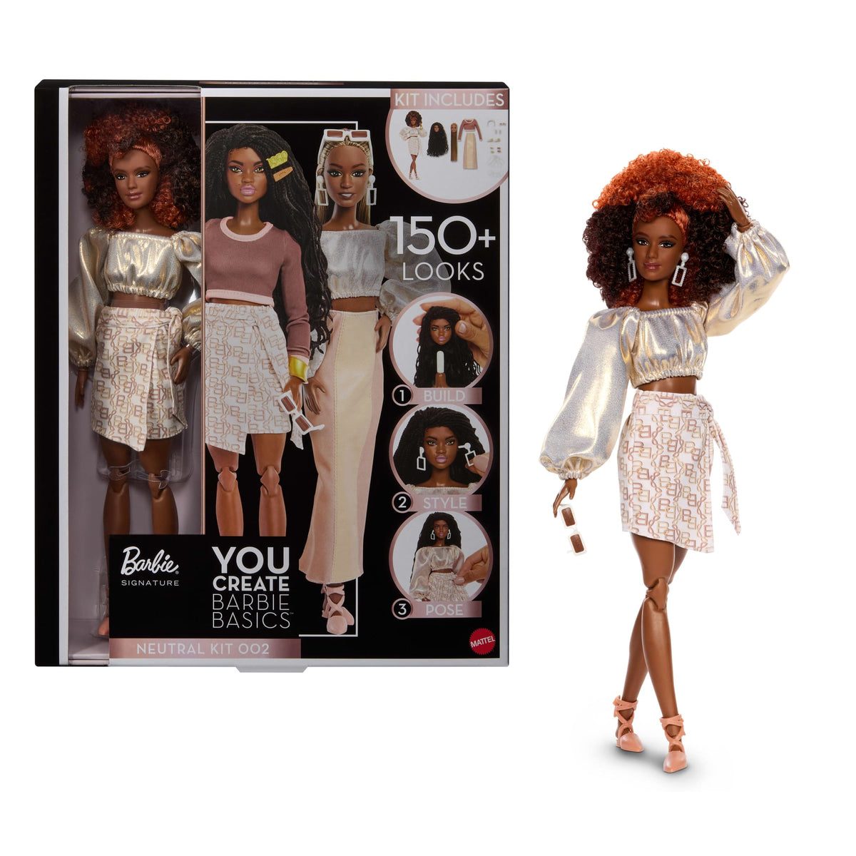 Barbie You Create Barbie Basics Neutral Kit 002, Customizable Fashion Doll & Universal-Fit Clothing