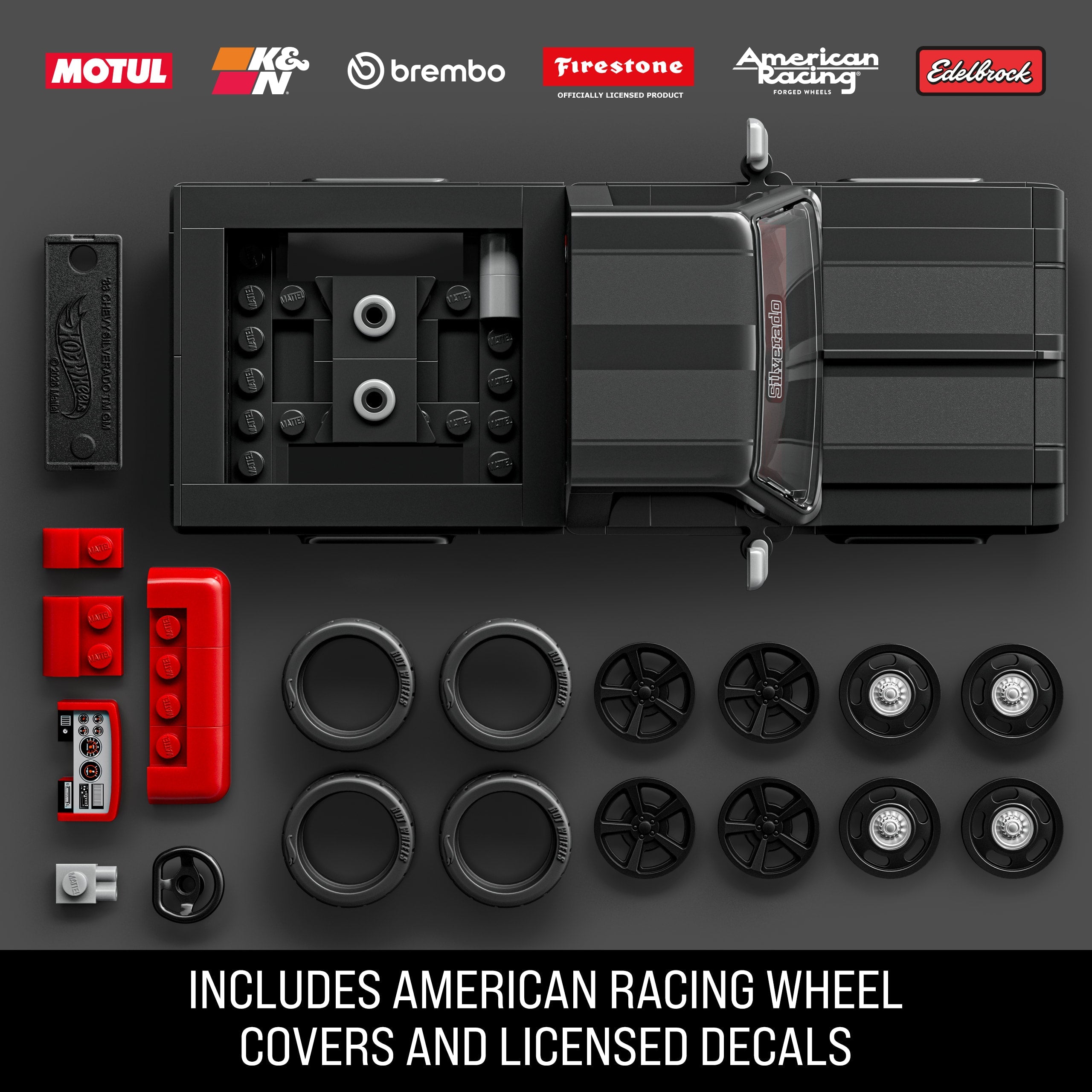Mattel Brick Shop Hot Wheels ’83 Chevy Silverado Building Toy Kit (225 Pieces), For Collectors