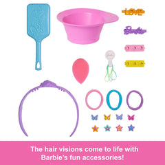 Barbie Doll Styling Head, Brown Hair With 20+ Hair Styling Accessories