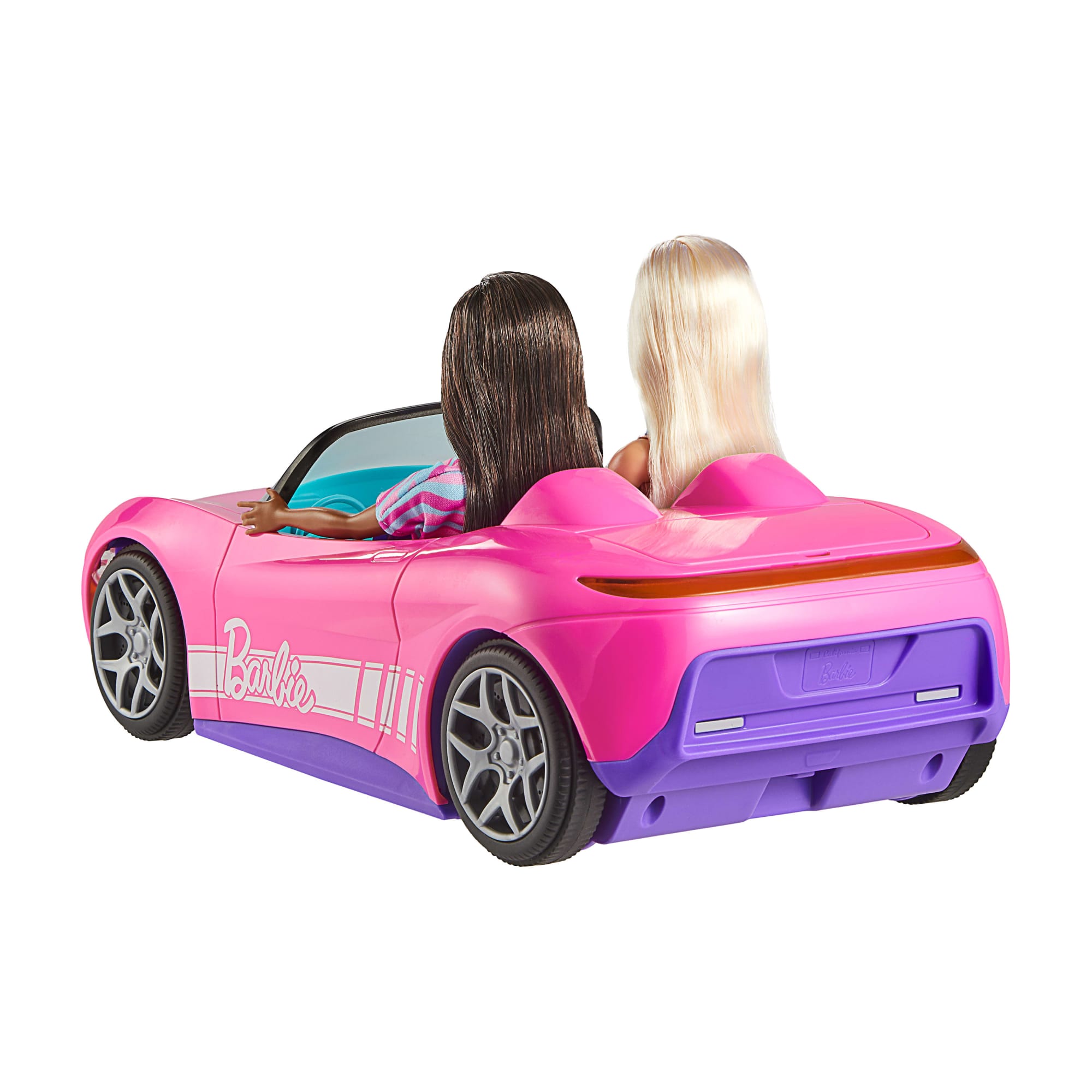 Hot Wheels RC Barbie Convertible & 2 Barbie Dolls, Battery-Powered Remote-Control Toy Car