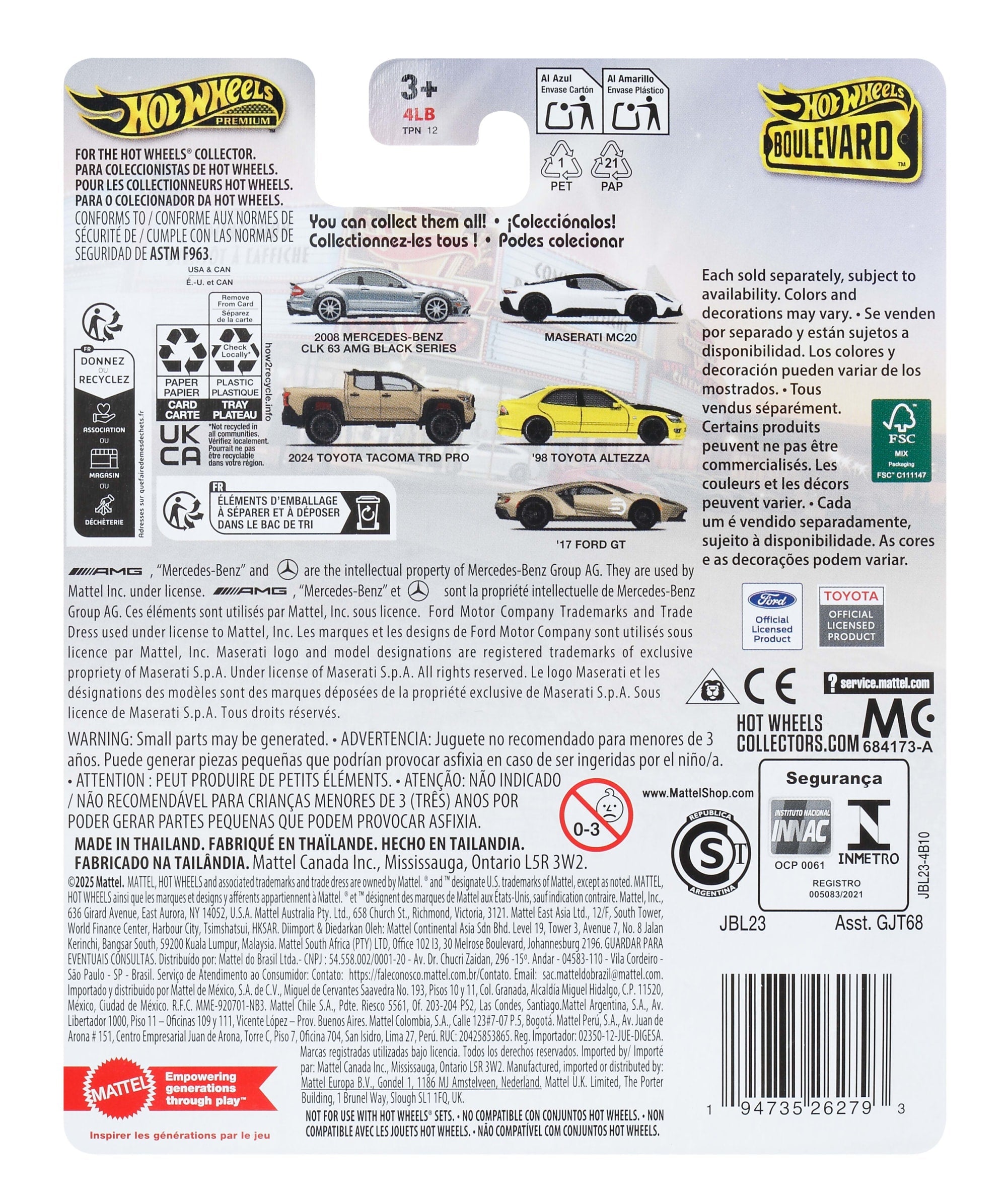 Hot Wheels Collector Vehículo de Colección 98 Toyota Altezza