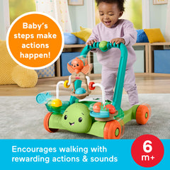 Fisher-Price Moves With You Turtle Walker, Baby & Toddler Activity Push Toy, 5 Balls