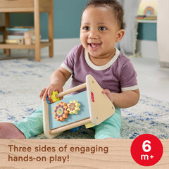 Fisher-Price Wooden Play Time Triangle, 3-Sided Fine Motor Activity Toy For Baby, 1 Wood Piece