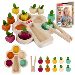 Fisher-Price Montessori Wooden Sorting Tree, Learning Toy & Play Tips For Toddlers, 12 Wood Pieces