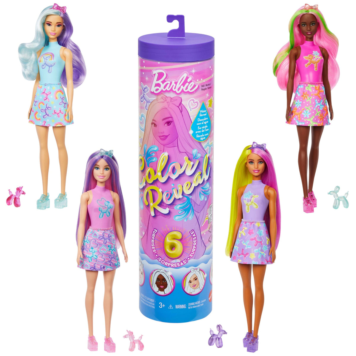 Barbie Color Reveal Balloon Animals Series Doll & Accessories With 6 Surprises