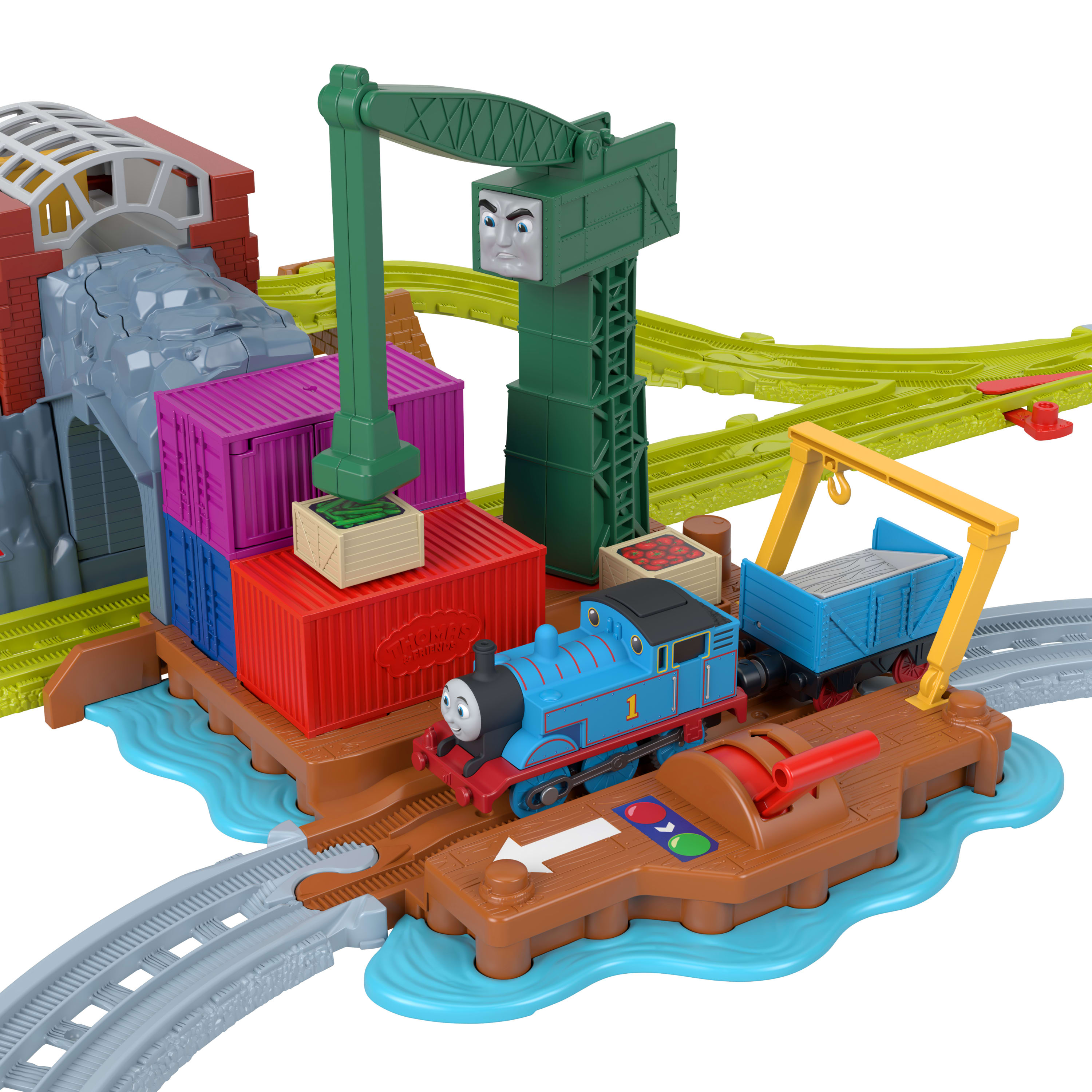 Thomas & Friends Cranky's Dockside Delivery Train Set From Fisher-Price With Motorized Thomas Engine