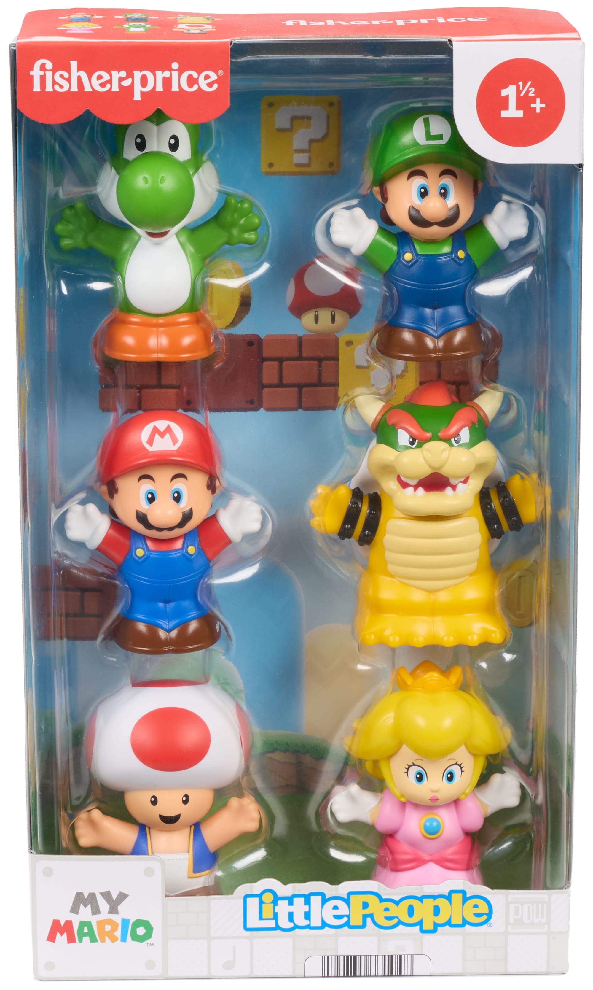 Fisher-Price Little People My Mario Figure 6-Pack Toy Set For Toddlers & Kids