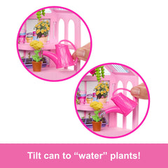 Barbie World Backyard Garden Toy Playset & 17 Accessories, Includes Shelf, Fountain, Flowers & More