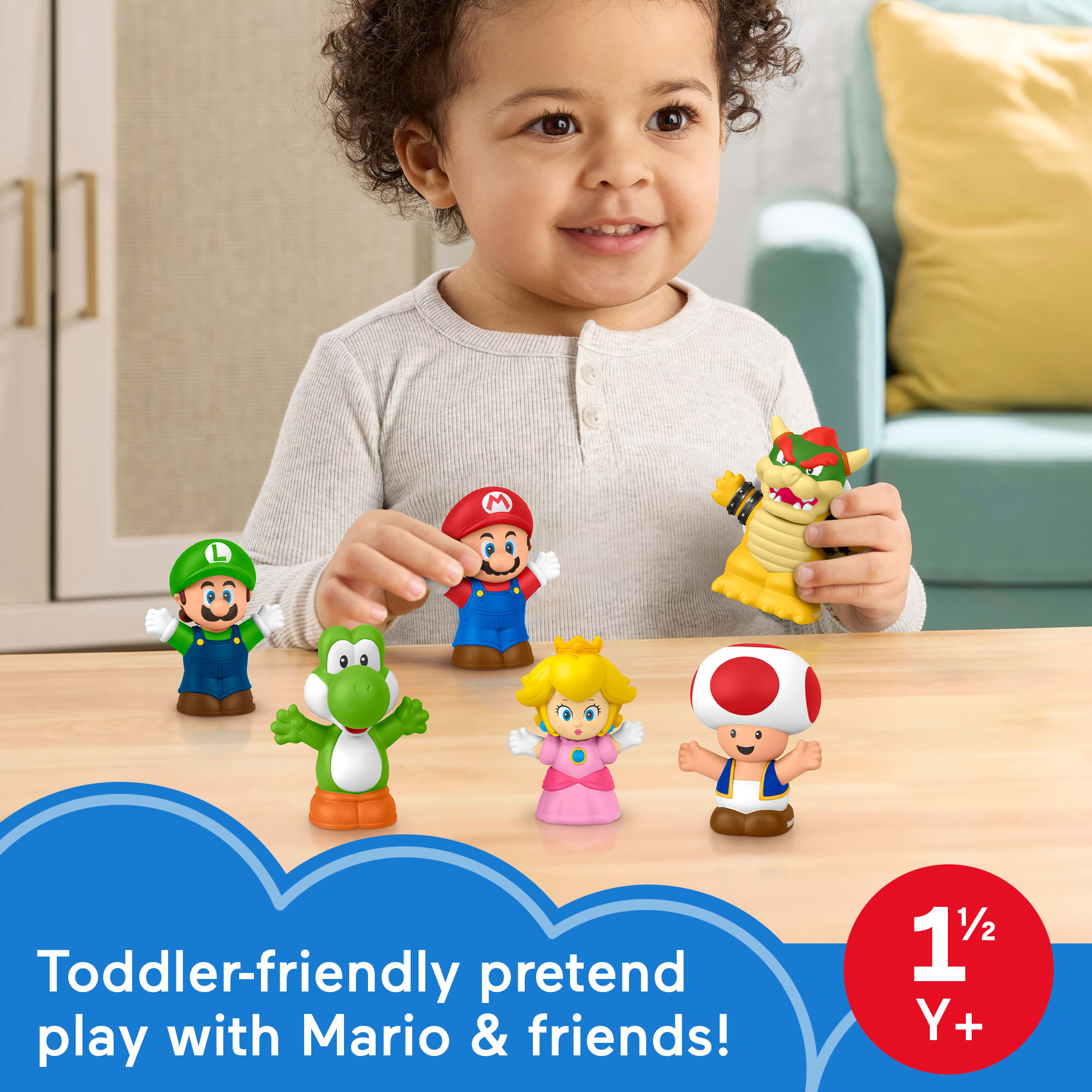 Fisher-Price Little People My Mario Figure 6-Pack Toy Set For Toddlers & Kids