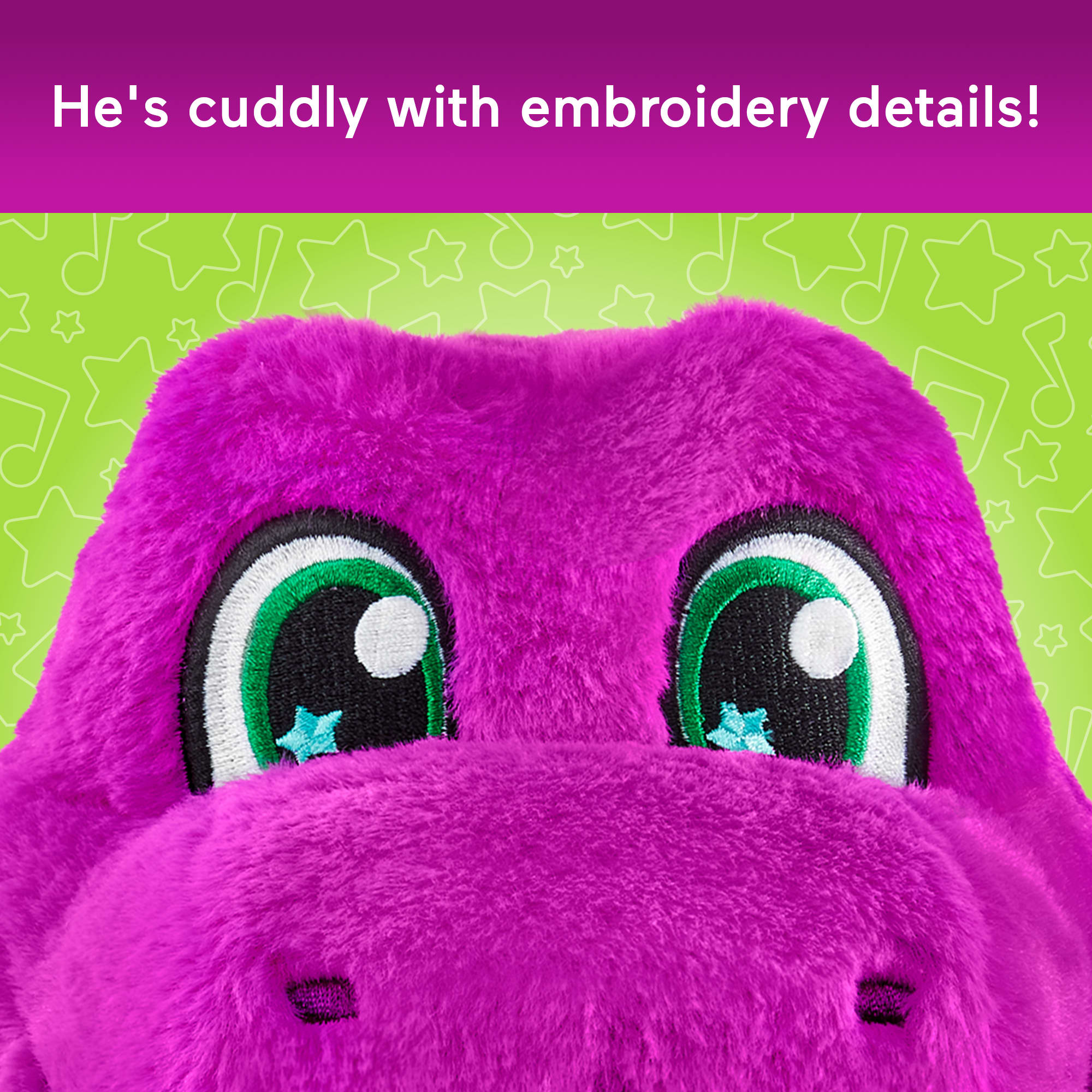 Fisher-Price Barney's World Sing Along Barney Plush, 10.5-inch Figure, Songs, Sounds & Soft Texture
