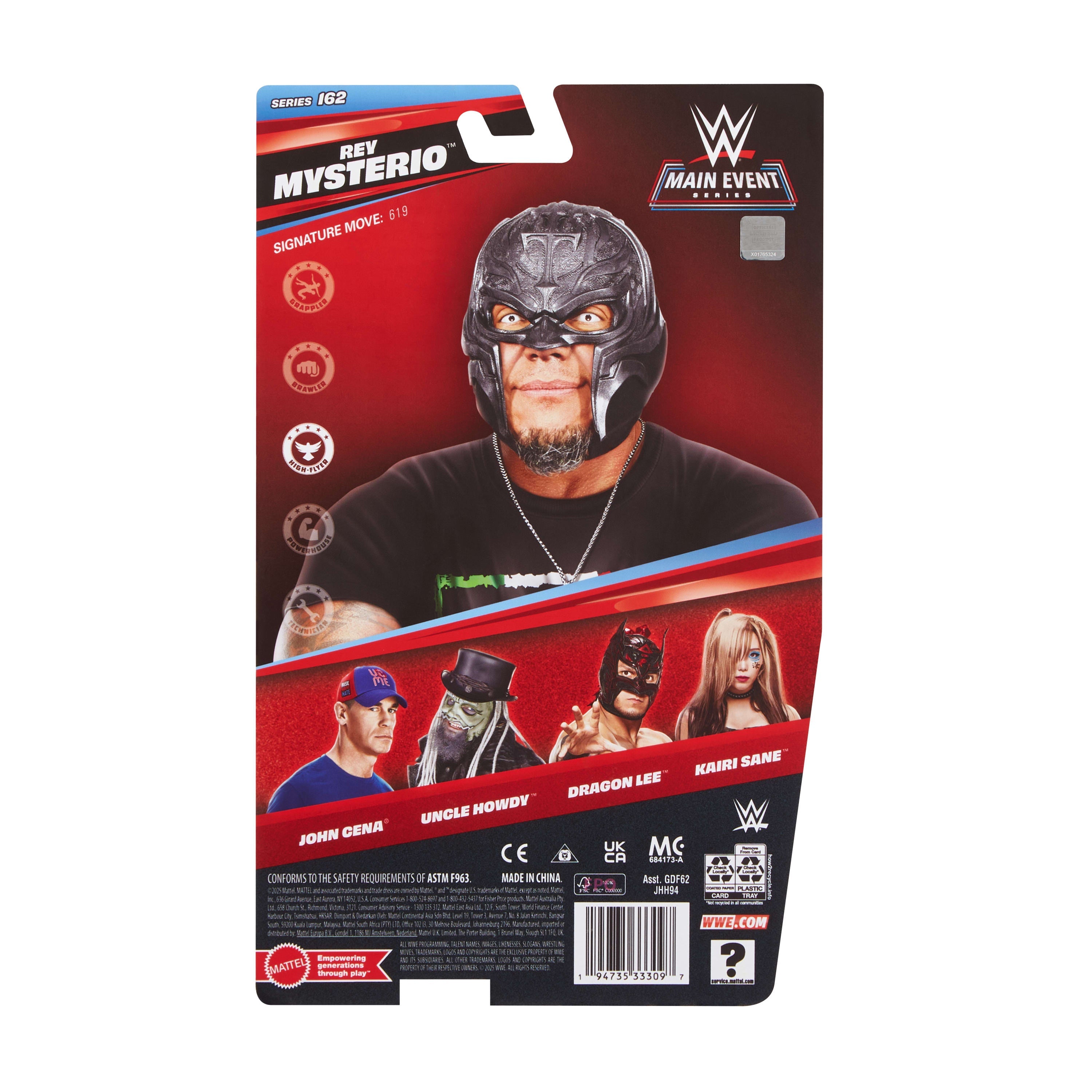 WWE Rey Mysterio Action Figure, Main EVent Series #162, 6-inch Collectible With Articulation