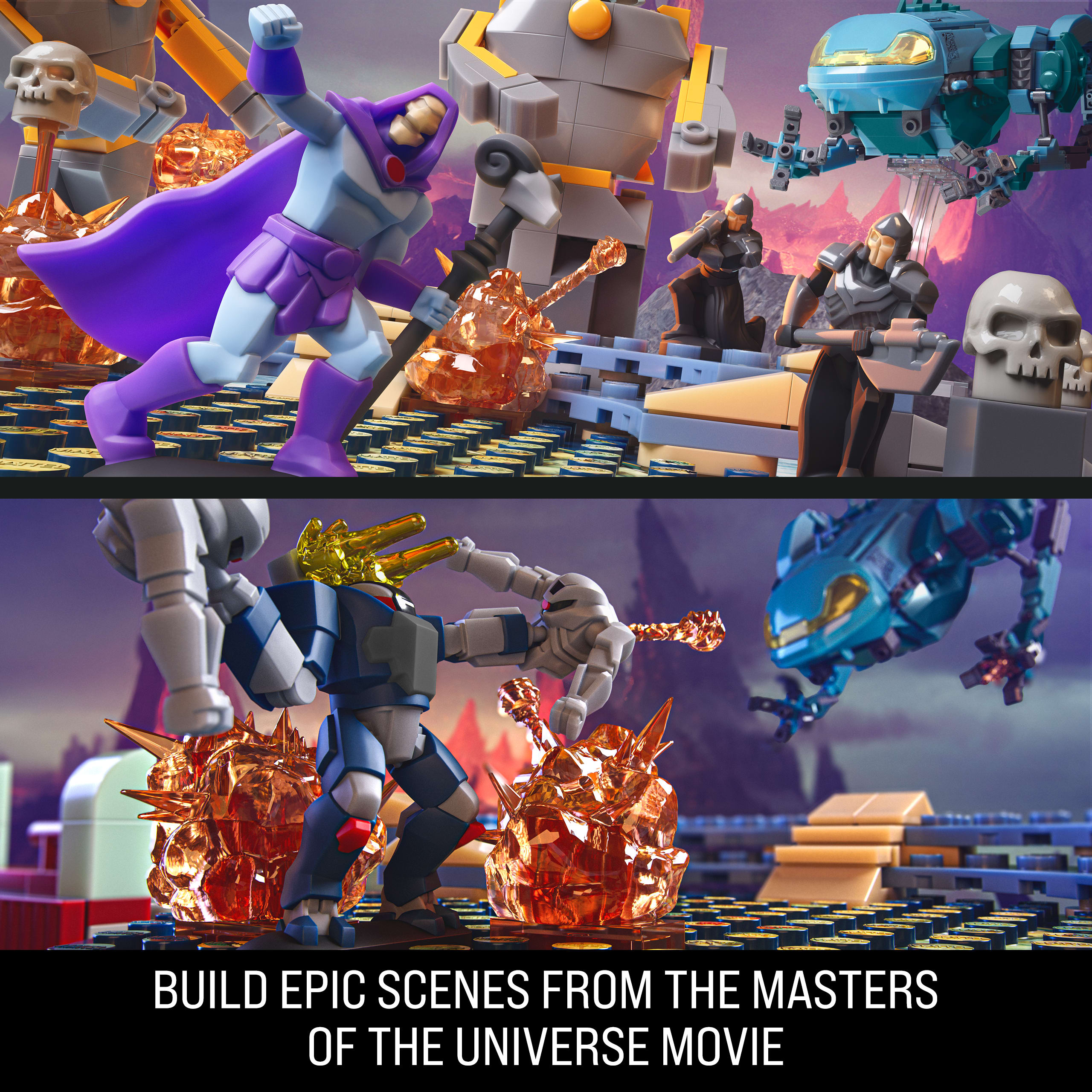 Mattel Brick Shop Masters Of The Universe Attack Of The Collector Building Toy Kit (593 Pieces), For Collectors