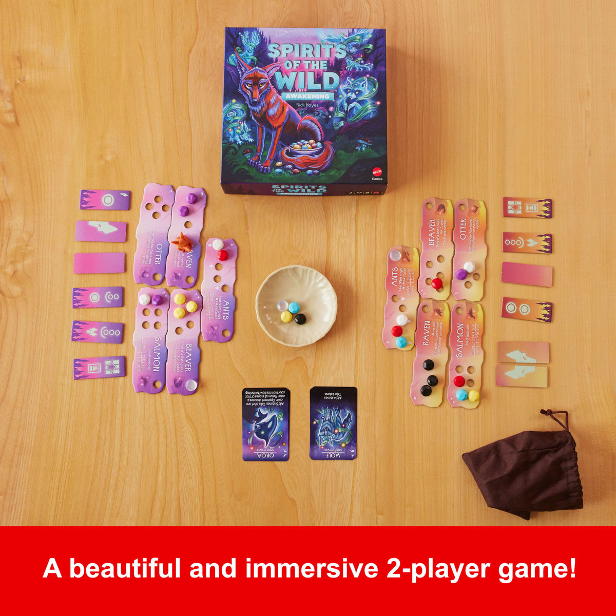Spirits Of The Wild: Awakening Relaxing, Light Strategy Board Game With Beautiful Art For 2 Players