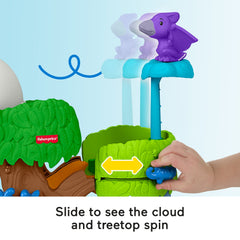 Fisher-Price Little People Dinosaur Hatch & Slide Playset Toddler Toy With 2 Figures