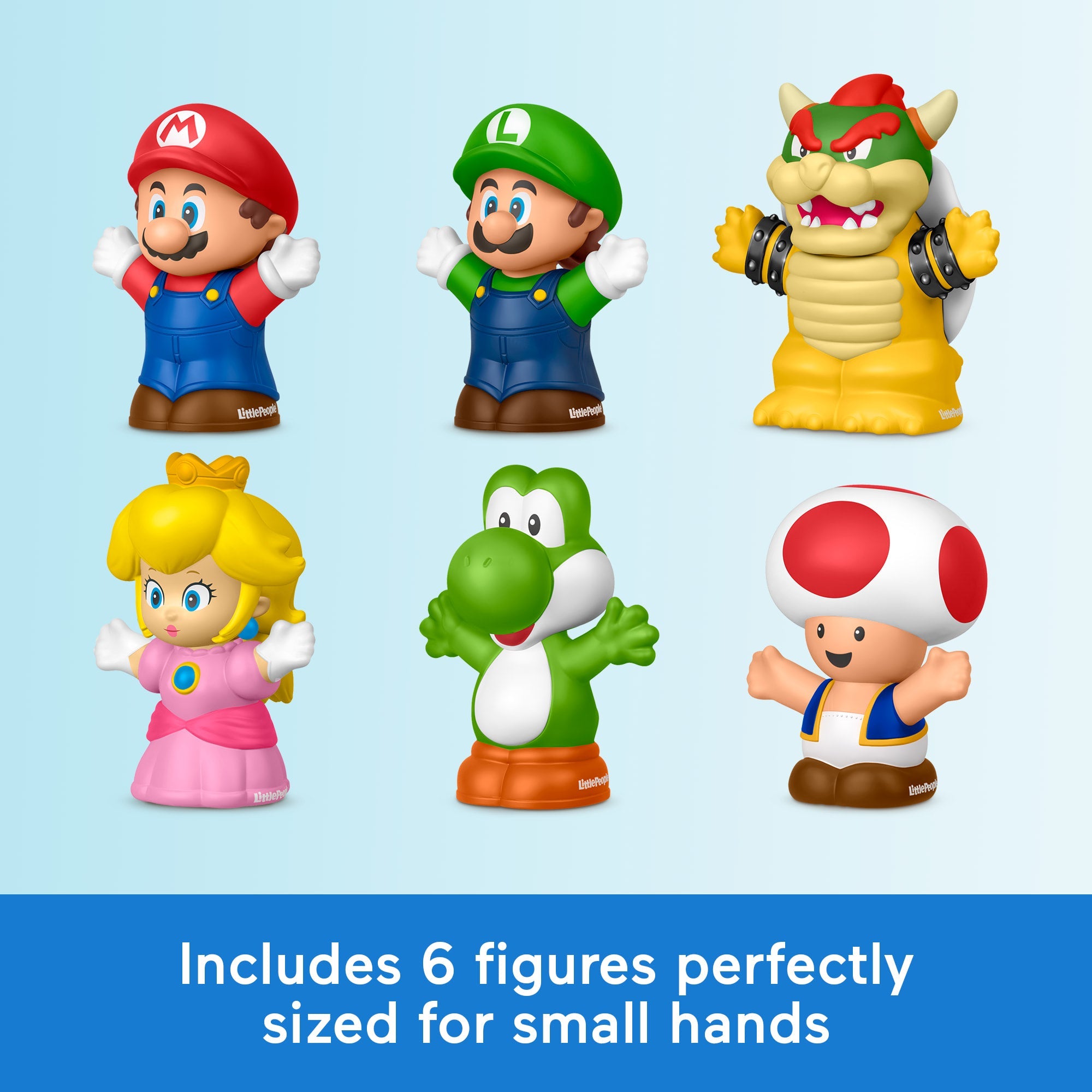 Fisher-Price Little People My Mario Figure 6-Pack Toy Set For Toddlers & Kids