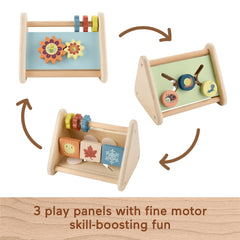 Fisher-Price Wooden Play Time Triangle, 3-Sided Fine Motor Activity Toy For Baby, 1 Wood Piece