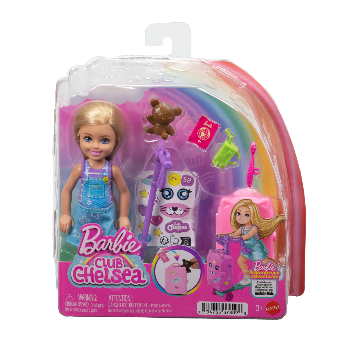 Barbie Club Chelsea Limitless Adventure Doll, Scooter Suitcase And Accessories