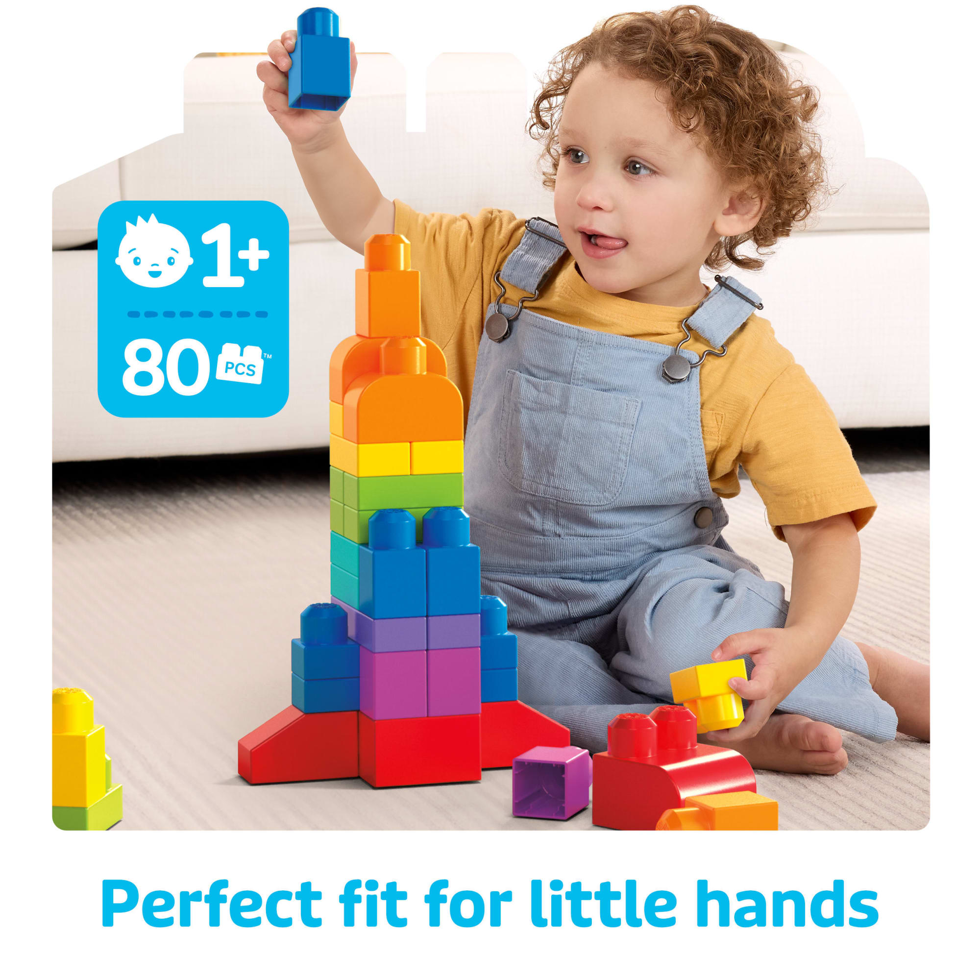 MEGA BLOKS First Builders Big Building Bag Toy Blocks With Storage Bag (80 Pieces) For Toddler