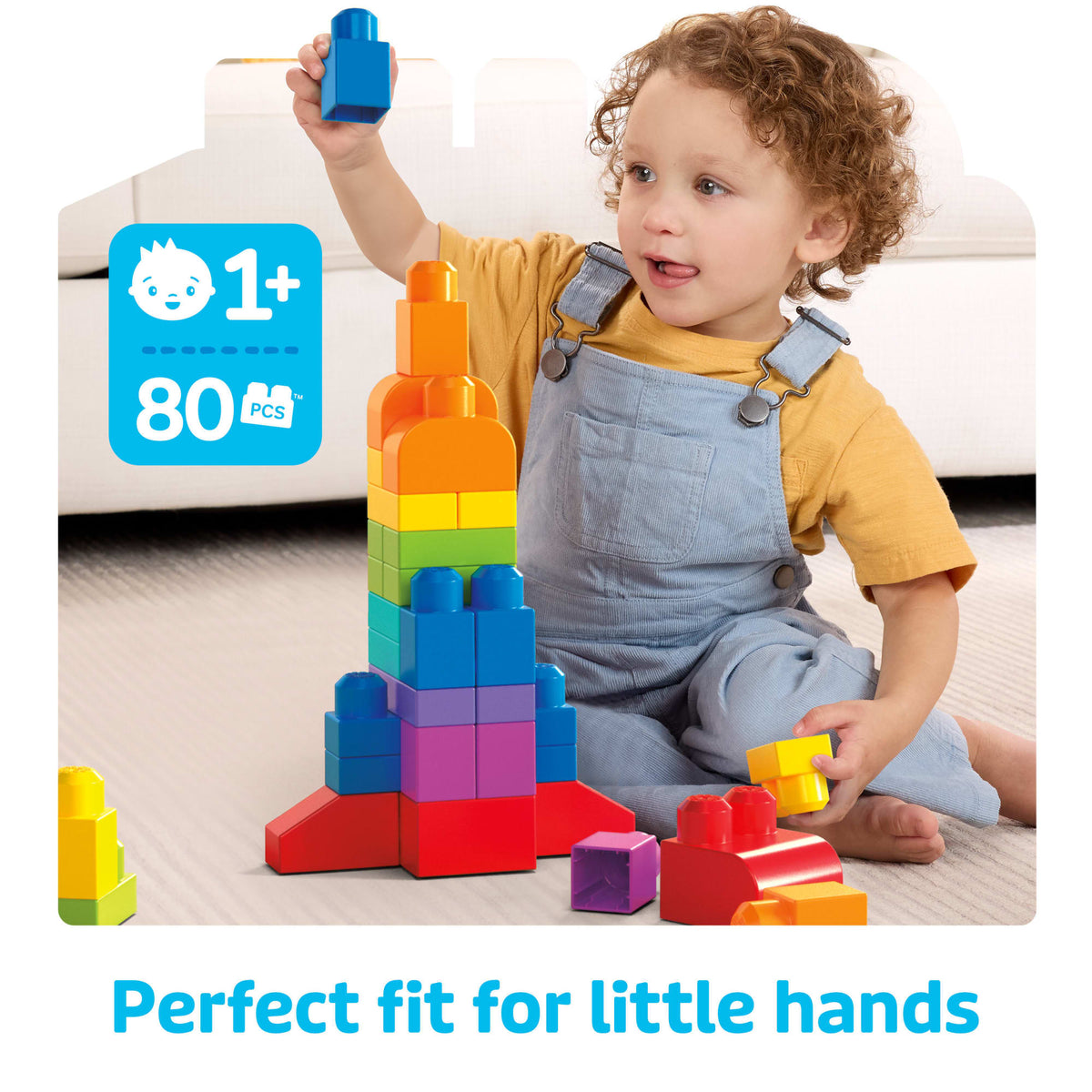MEGA BLOKS First Builders Big Building Bag Toy Blocks With Storage Bag (80 Pieces) For Toddler